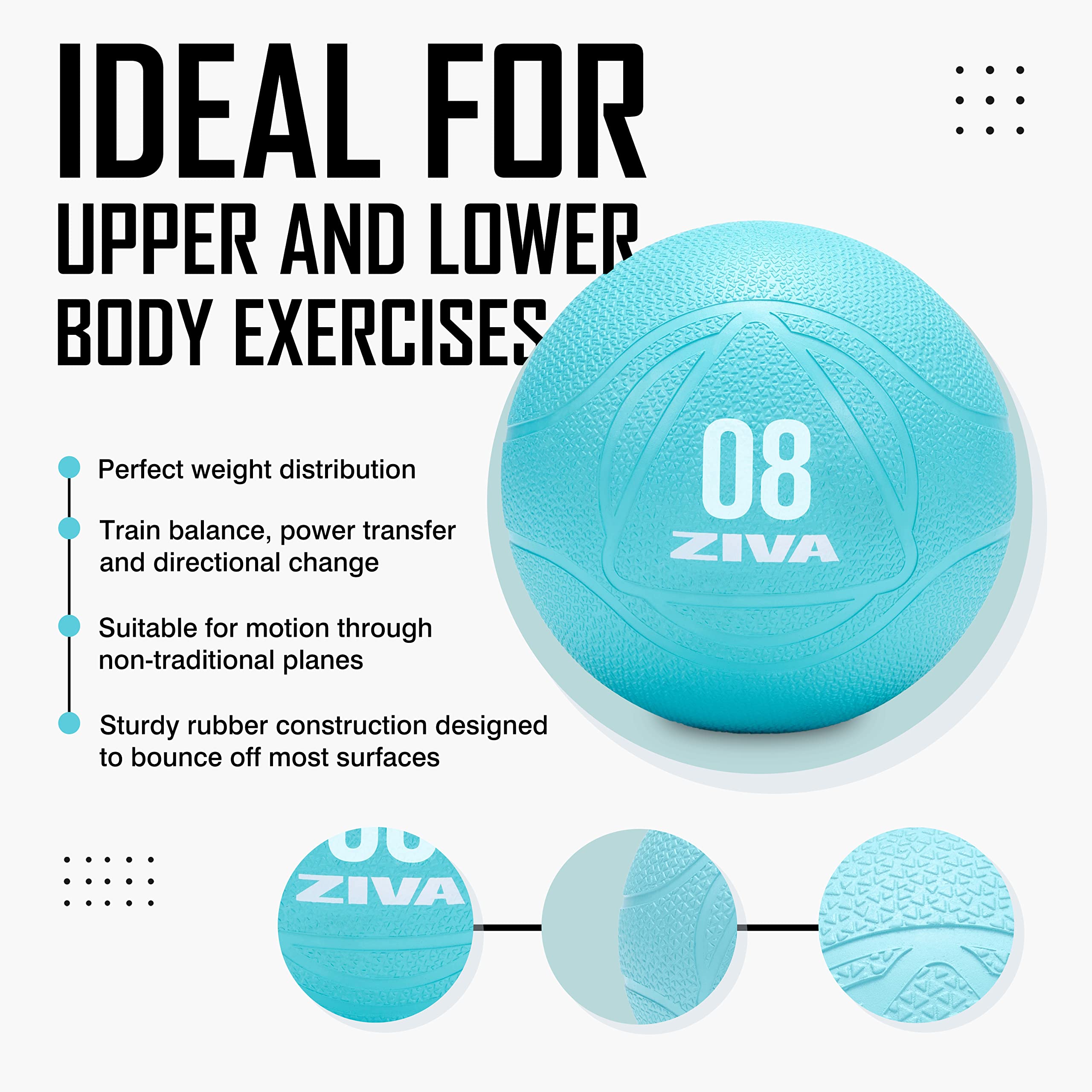 Amazon | ZIVA メディシンエクササイズボール - 丈夫なラバーシェル