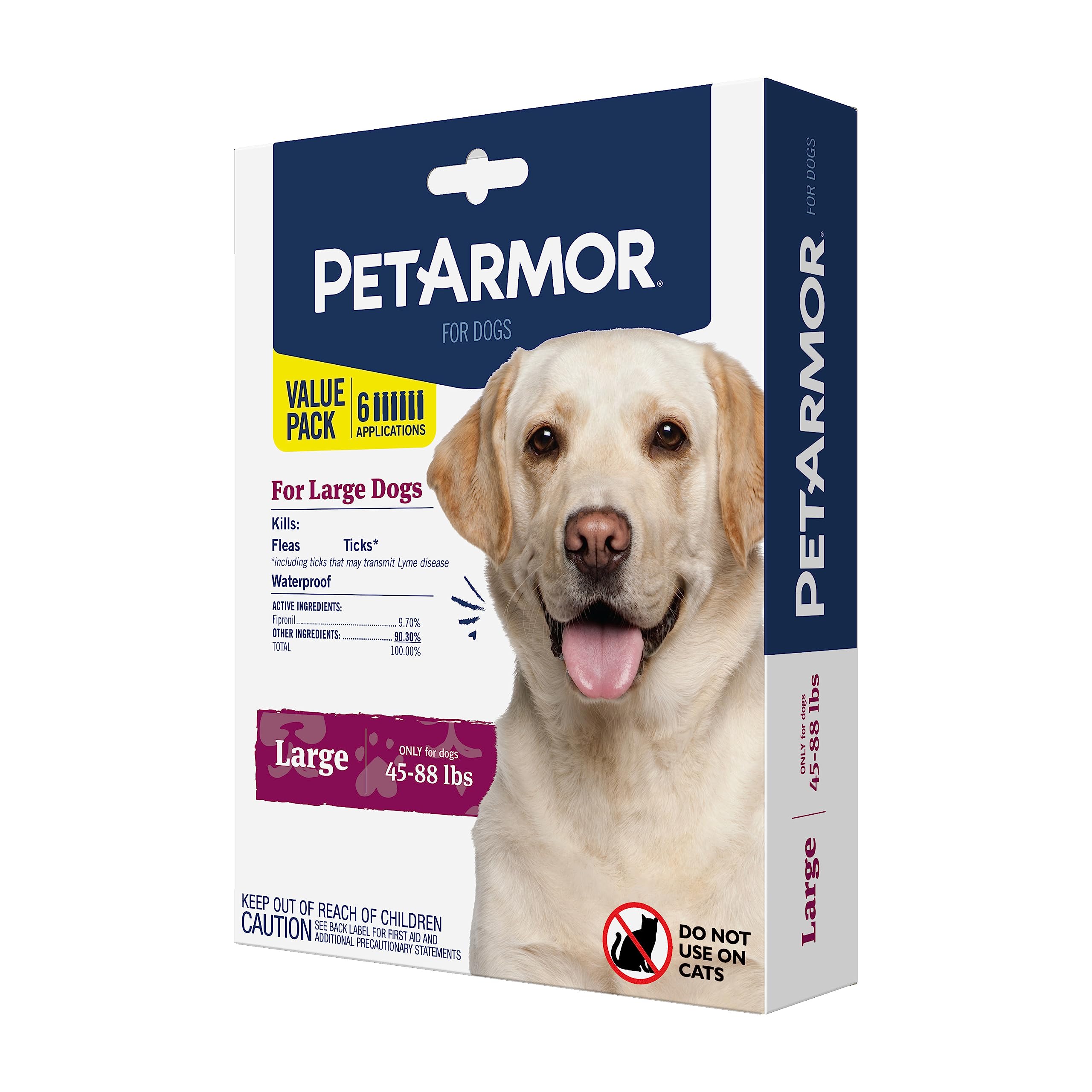 PetArmorfor Dogs, Flea and Tick Treatment for Large Dogs (45-88 Pounds), Includes 6 Month Supply of Topical Flea Treatments