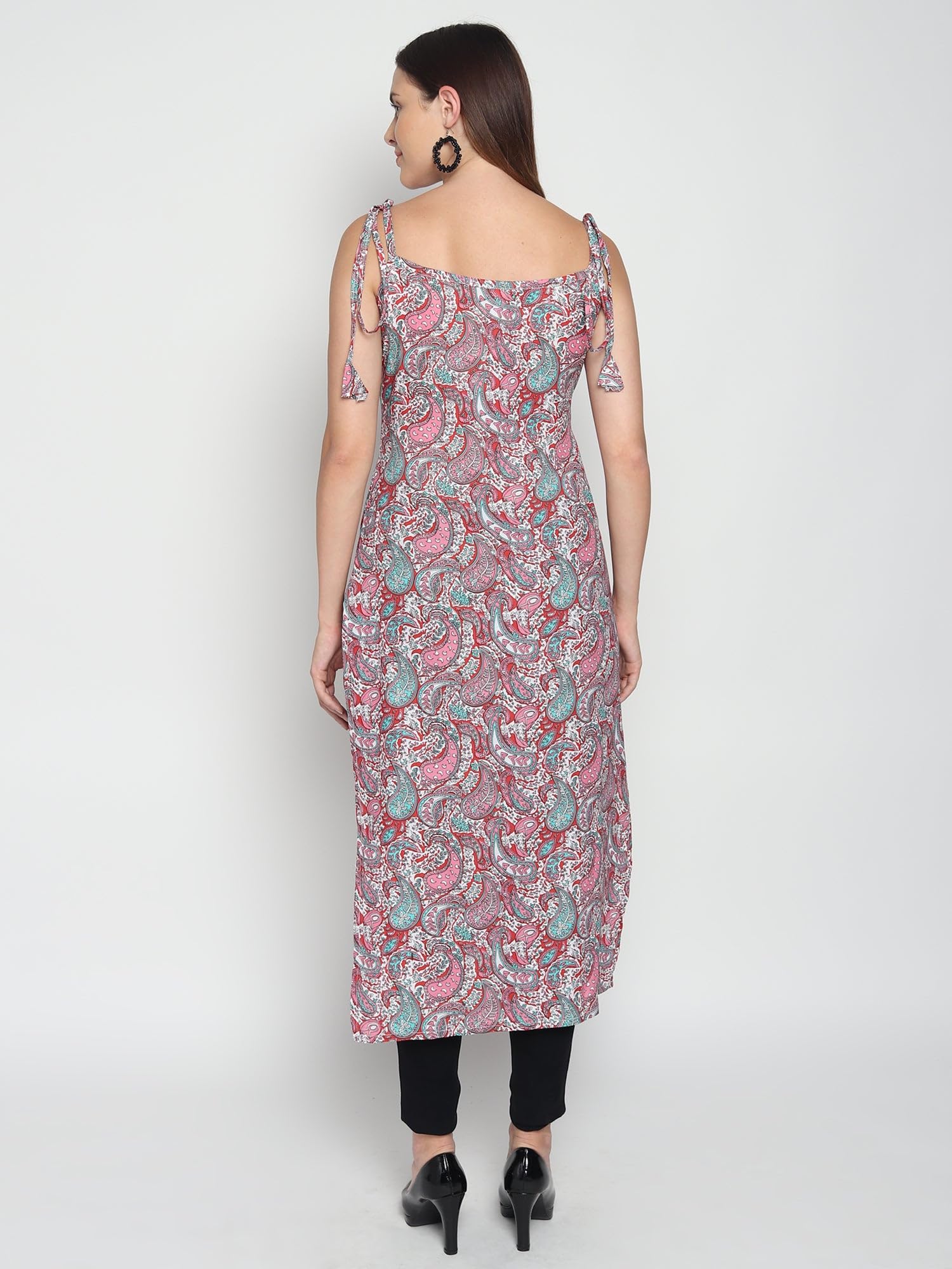 Patlani Women's Crepe Full Stitched Kurti. Pink