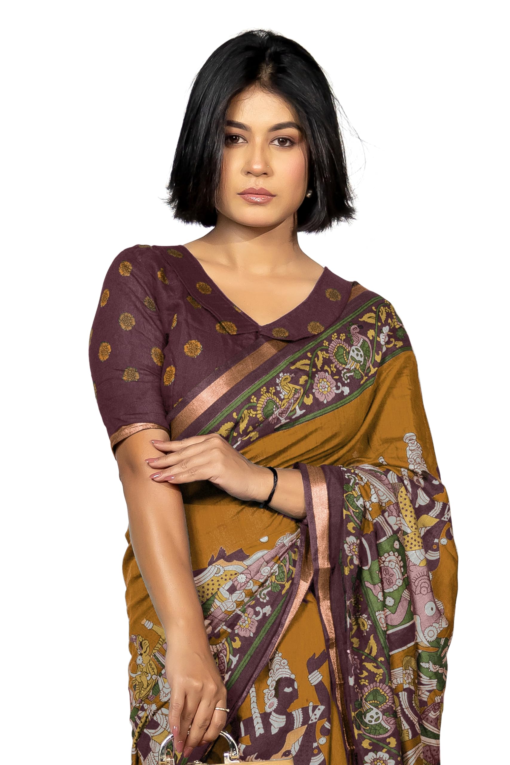 Saree for Woman | Viscose Printed Traditional Festive Sari with Blouse Piece-image-35