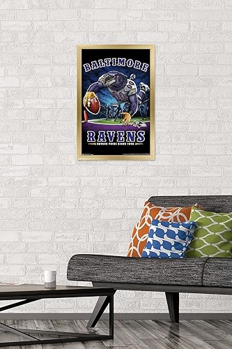 Miniatura 8 de Trends International NFL Baltimore Ravens - Póster de pared de End Zone 17, 22.375 x 34 pulgadas, versión enmarcada de madera de granero