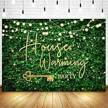 خلفية Sensfun 7x5ft Housewarming الخلفية للديكورات الخضراء لحفلات البيت الجديد Gold Key Home Sweet Home House Warming Party Banner Photography Background Supplies Photo Booth Props