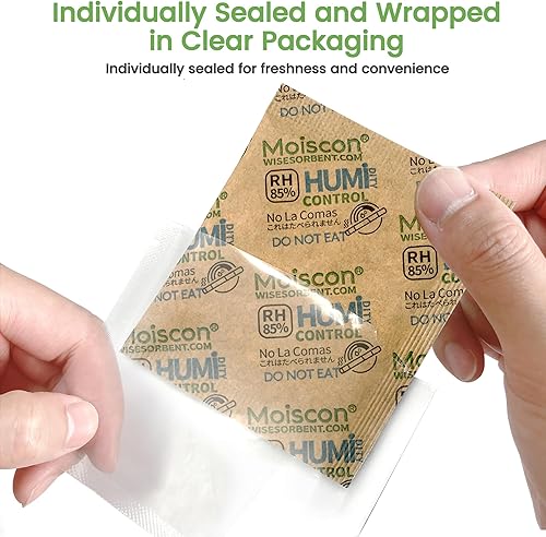 Miniatura 72 de Paquete de 30 paquetes de control de humedad bidireccional de 62% HR 0.28 oz para almacenar paquetes de control de humedad de 1 oz, tamaño 8 62%