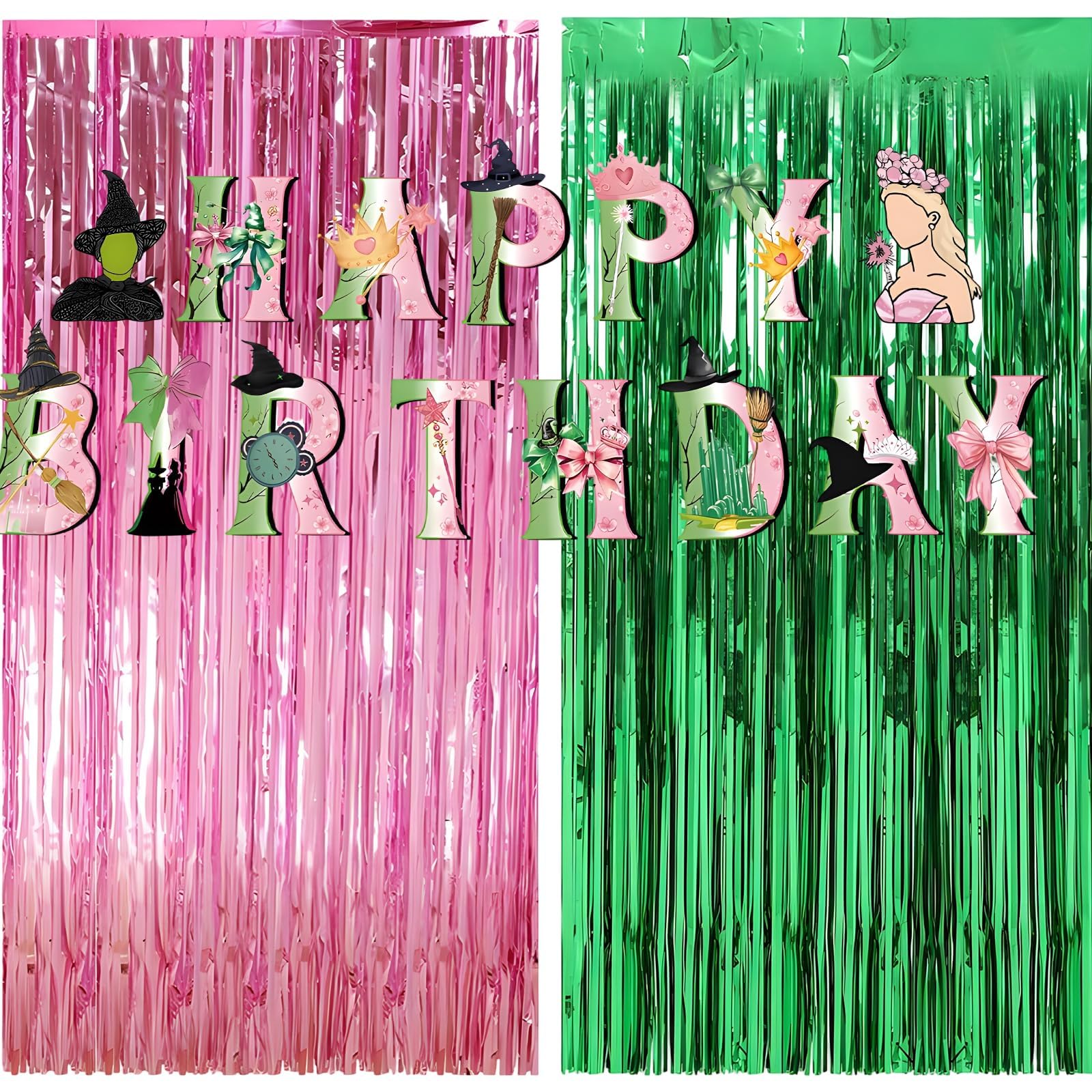 Wicked Party Decorations Set, Wicked Birthday Decorations with Mysterious Elements, Party Bags, Suitable for Reusable Halloween Costumes for Theme Events and Special Occasions