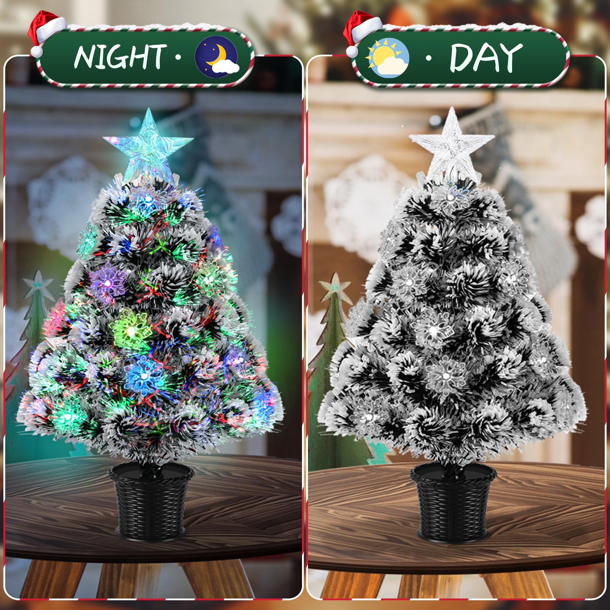 Amazon.co.jp: 小型光ファイバークリスマスツリースノーフレークライト