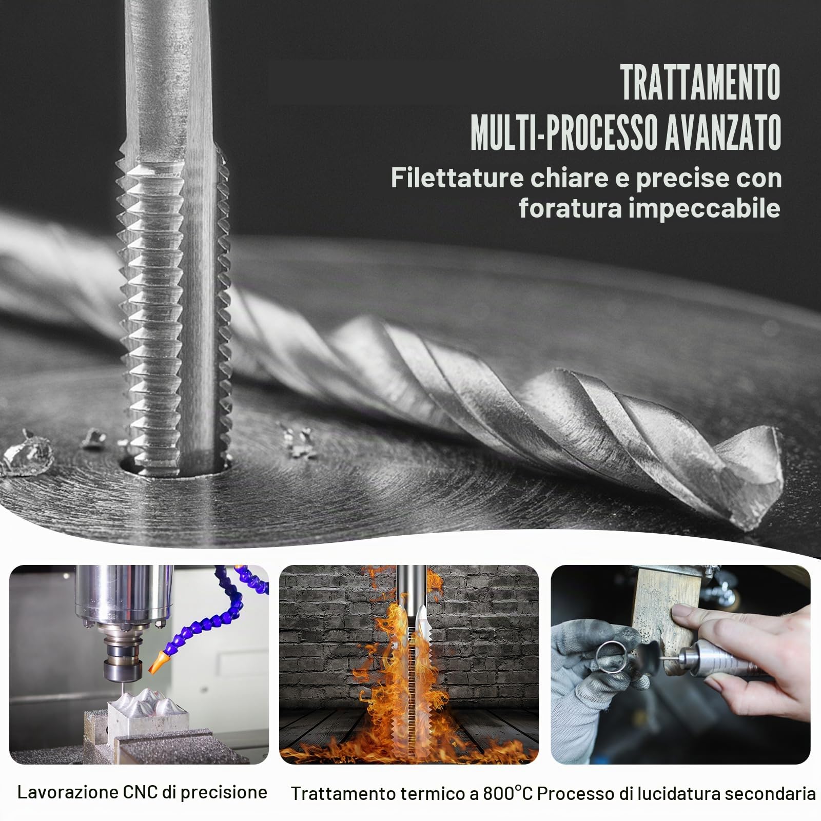 VEVOR Set di Filiere Maschi Utensili per Filettatura SAE 80 Pezzi in Totale, Set per Rubinetti Matrici in Lega di Zinco Utensili per Filettature in Valigetta Portatile, Set di Rubinetti Chiavi 80 Pz