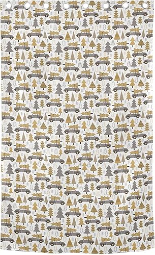 Miniatura 2 de Gold Christmas Trees Car Curtains 84 inches Black Out Window Cover for Bedroom Living Room Room Divider Curtains Door Curtains for Bedroom Decor