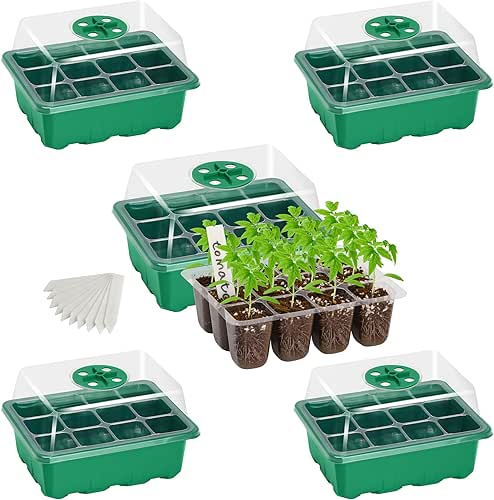 Bonviee 5-Pack Seed Starter Trays, Seed Starter Kit with Adjustable