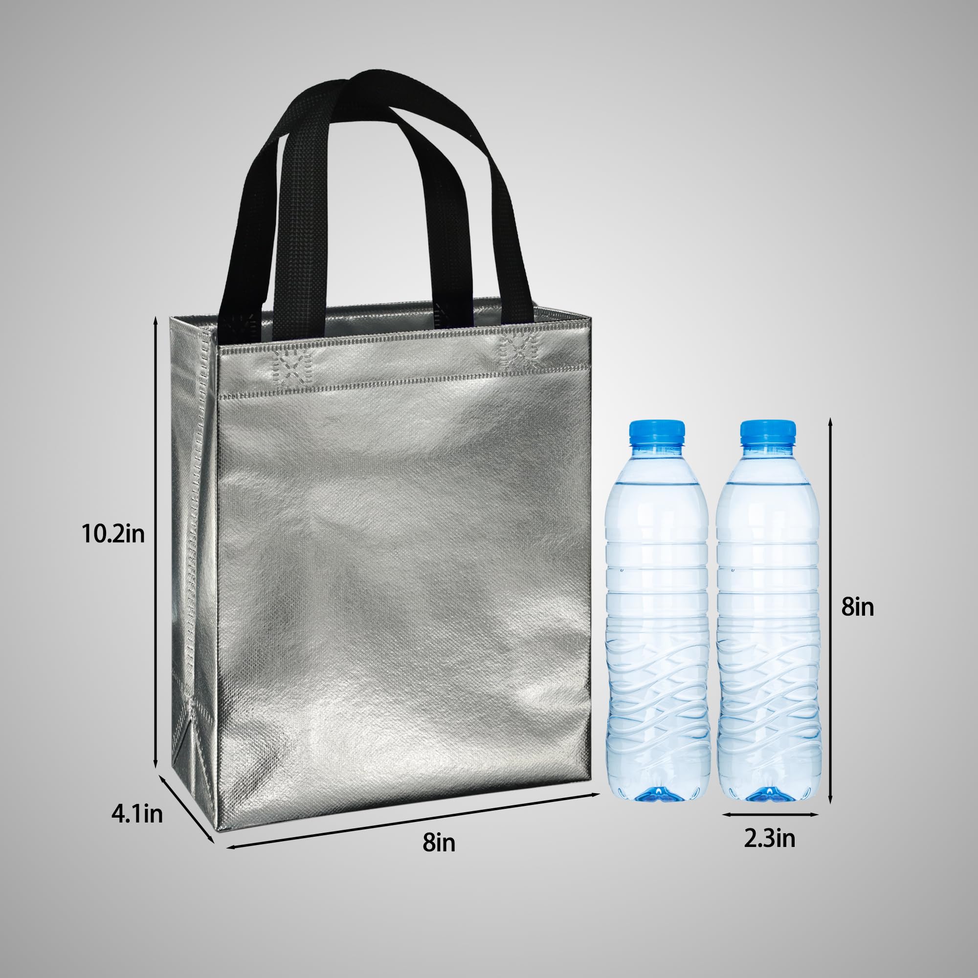 BLEWINDZ 100 Medium Reusable Gift Bags with Handles - Ideal Party Favors & Shopping Bags (10 Colors)