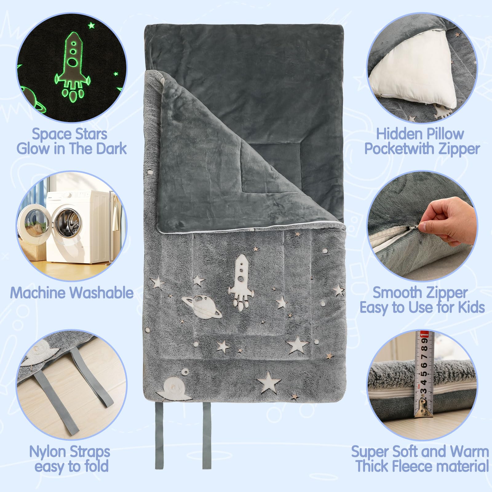 Sleeping Bag for Kids Toddler Nap Mat 63