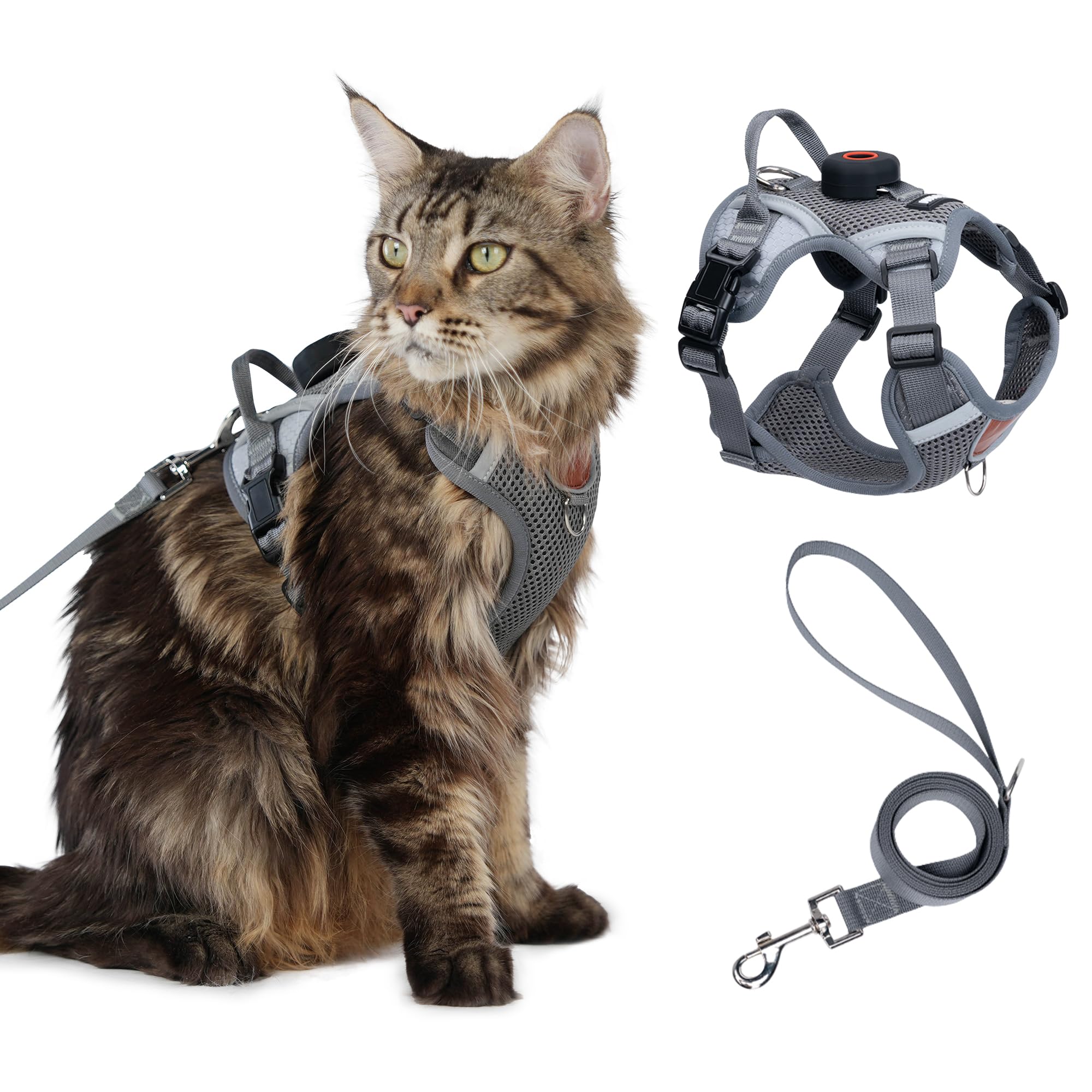 Arnés para gatos grandes a prueba de escape con chaleco acolchado XL