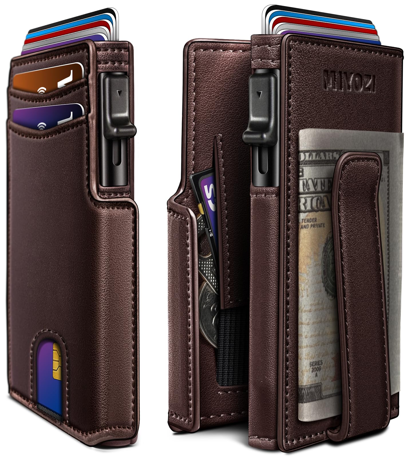 Photo 1 of miyozi Slim Bifold Wallet - Pop Up Card Holder, RFID Blocking