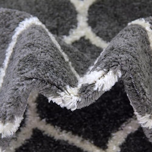 Miniatura 104 de Rugs.com Lattice Frieze Collection Alfombra – 4 x 6 pies, alfombra mediana negra perfecta para salas de estar, comedores grandes, planos abiertos