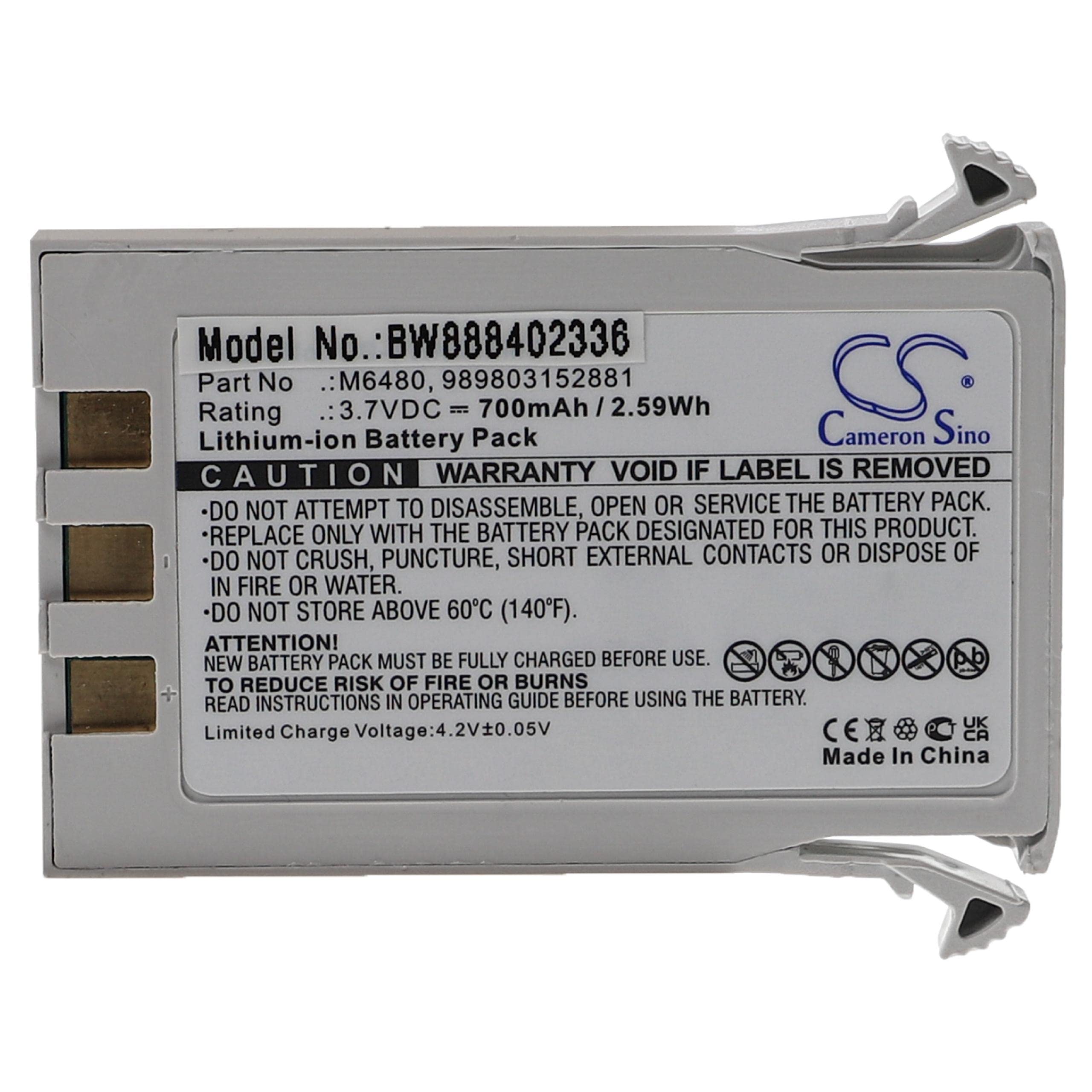 vhbw batteria sostituisce Philips 989803152881, M6480 per strumentazione medica (700mAh, 3,7V, Li-Ion)