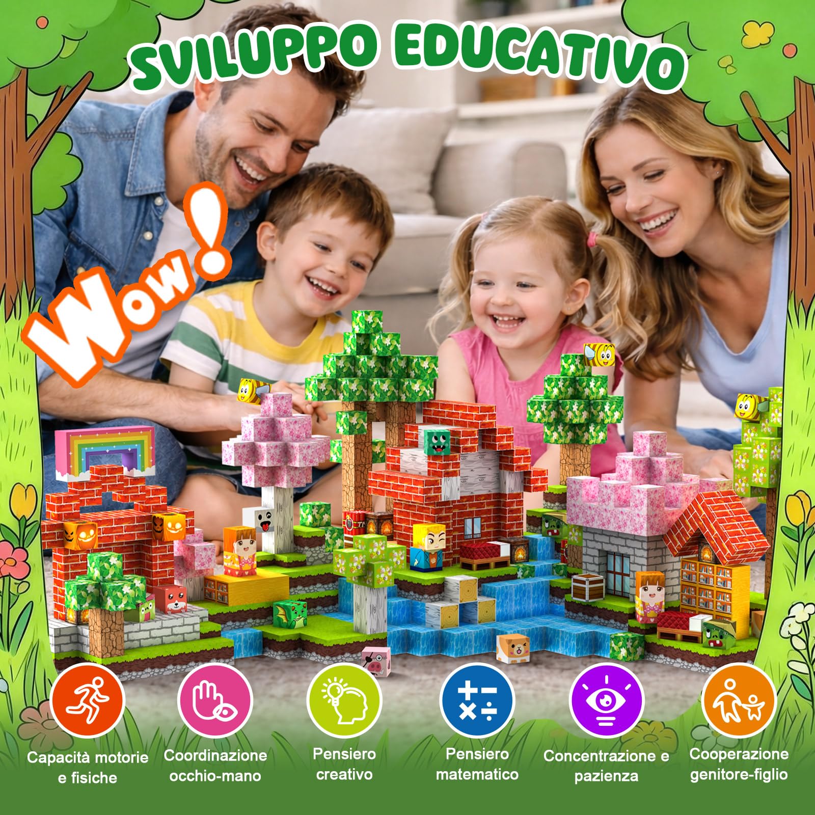 Costruzioni Magnetiche per Bambini 150 PCS 2CM 3+ Giochi Cubi Magnetici, Blocks Giocattoli Montessori a Partire da 3 4 5 6 7 8 9 10 11 12 Anni Regali di Compleanno per Ragazzi