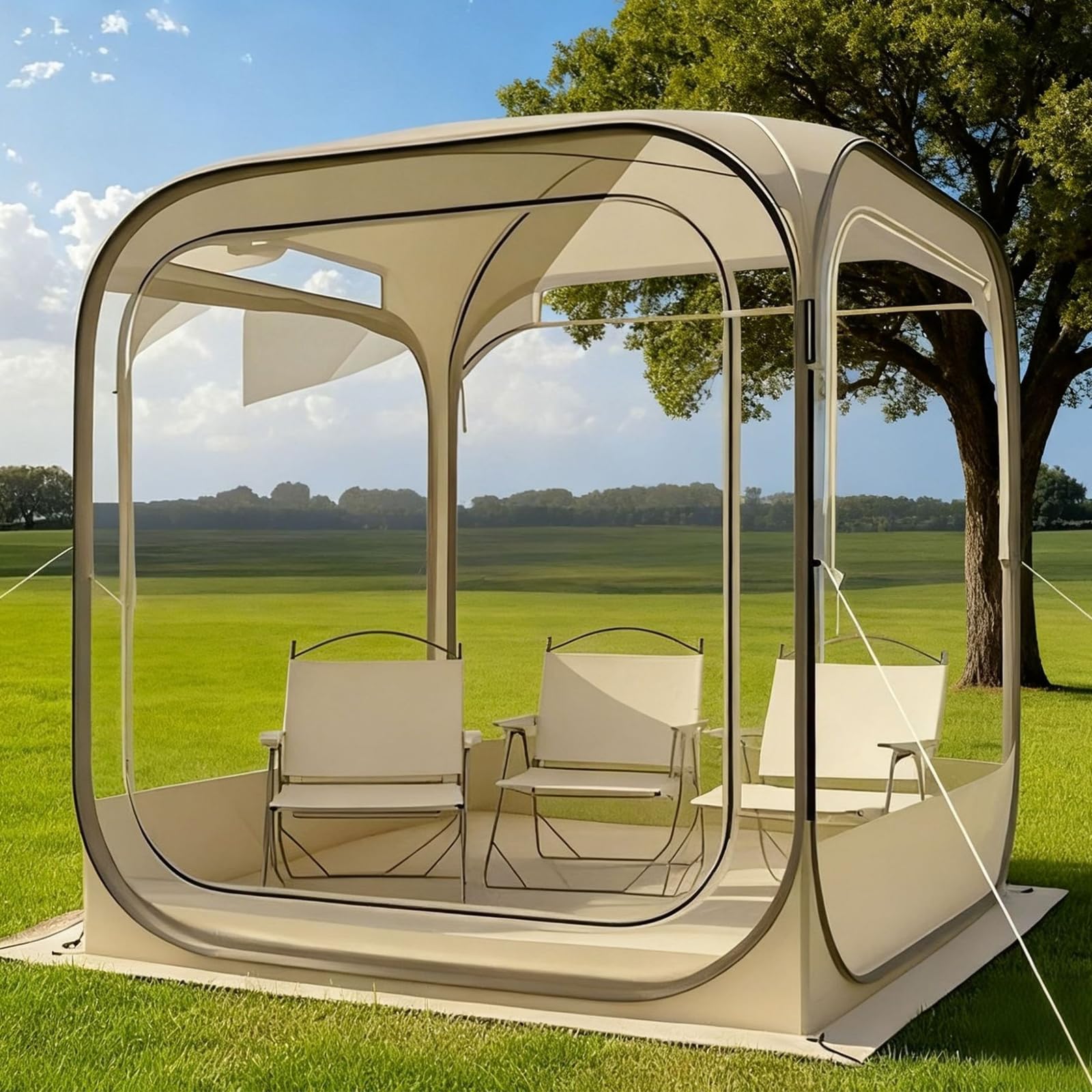 Tienda de burbuja instantánea carpa transparente para camping con protección contra viento y frío