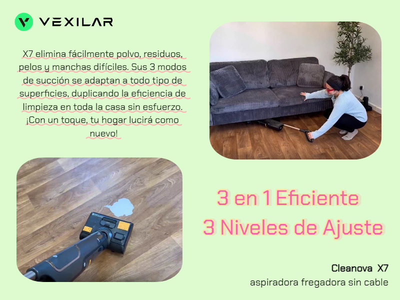 3 en 1 Eficiente con 3 Niveles de Ajuste