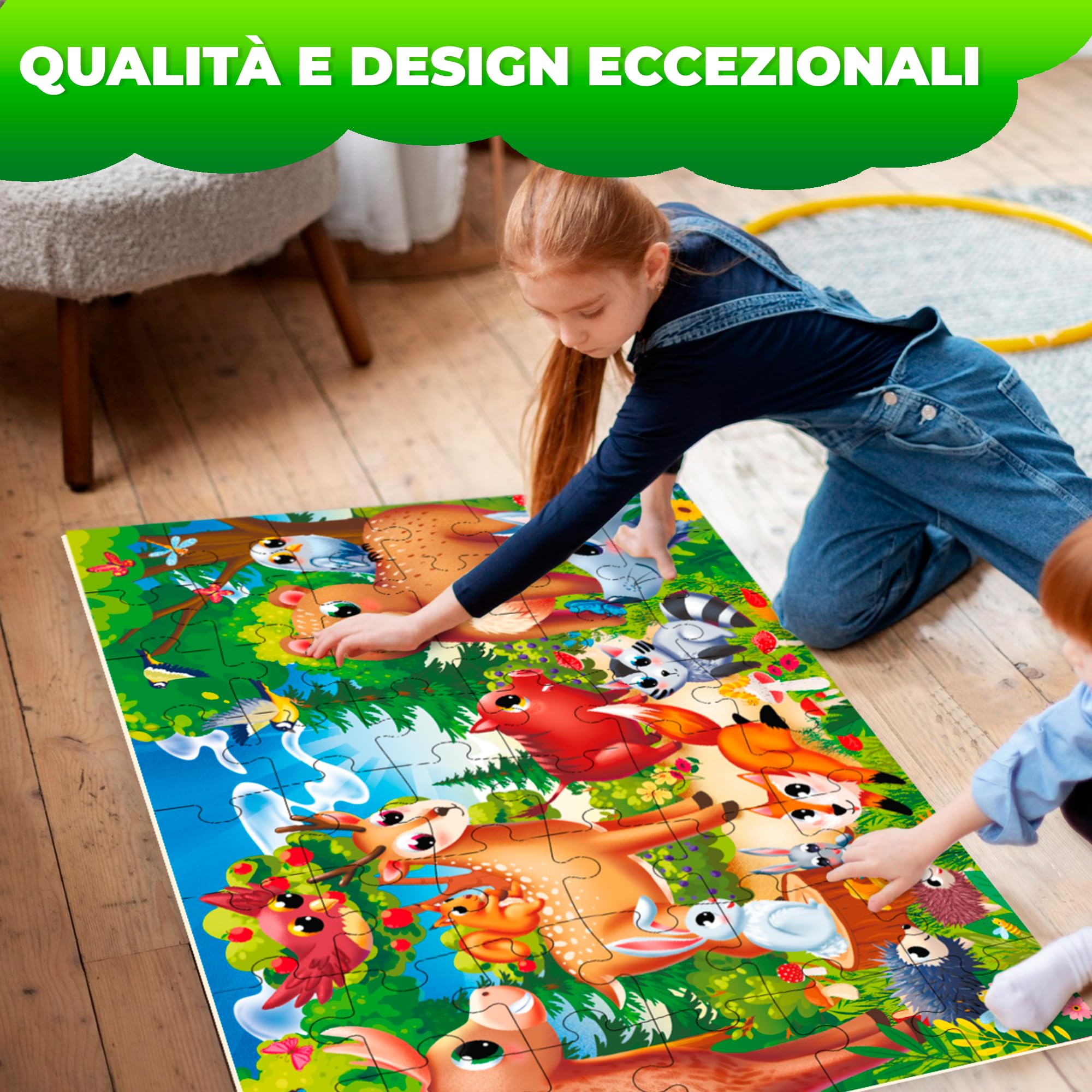 QUOKKA Puzzle 100 Pezzi Bambini 4 5 6 Anni - Set di 3 Puzzle Mappamondo