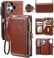 Vista 7 de MInCYB Funda tipo cartera para iPhone 13 Pro Max con 10 ranuras para tarjetas, magnética, desmontable, con bloqueo RFID, funda de piel sintética