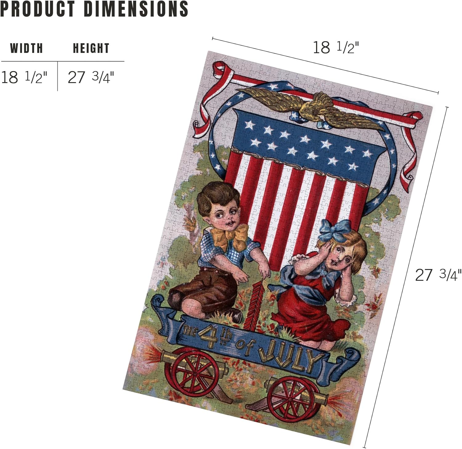 Lantern Press Fourth of July Greeting, Kids Lighting Fireworks, Vintage Holiday Art 1000 Piece Jigsaw Puzzle for Adults, Made in USA with Reference Poster