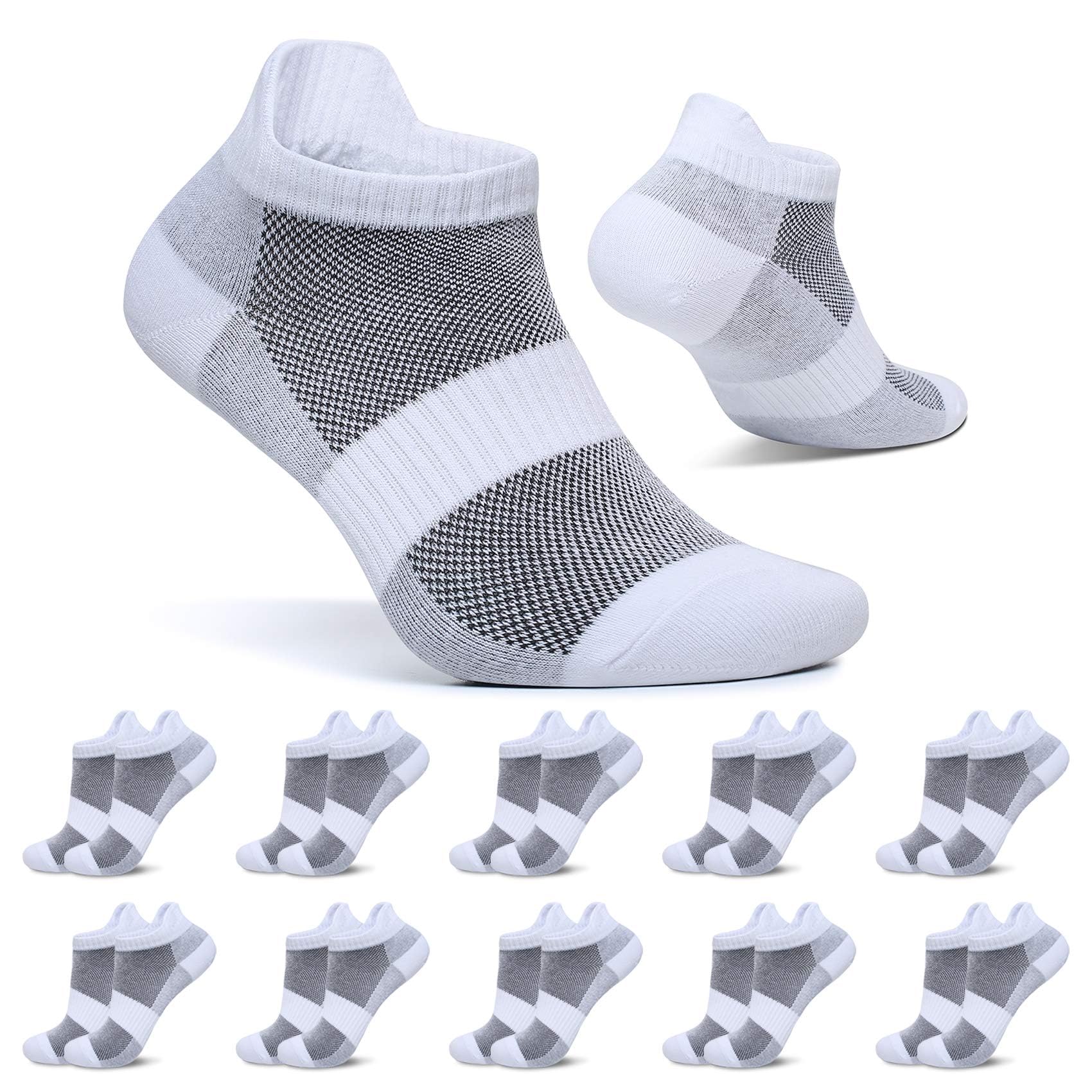 FALARY 10 Pares Calcetines Tobilleros Hombre Mujer Deportivos Cortos Calcetin