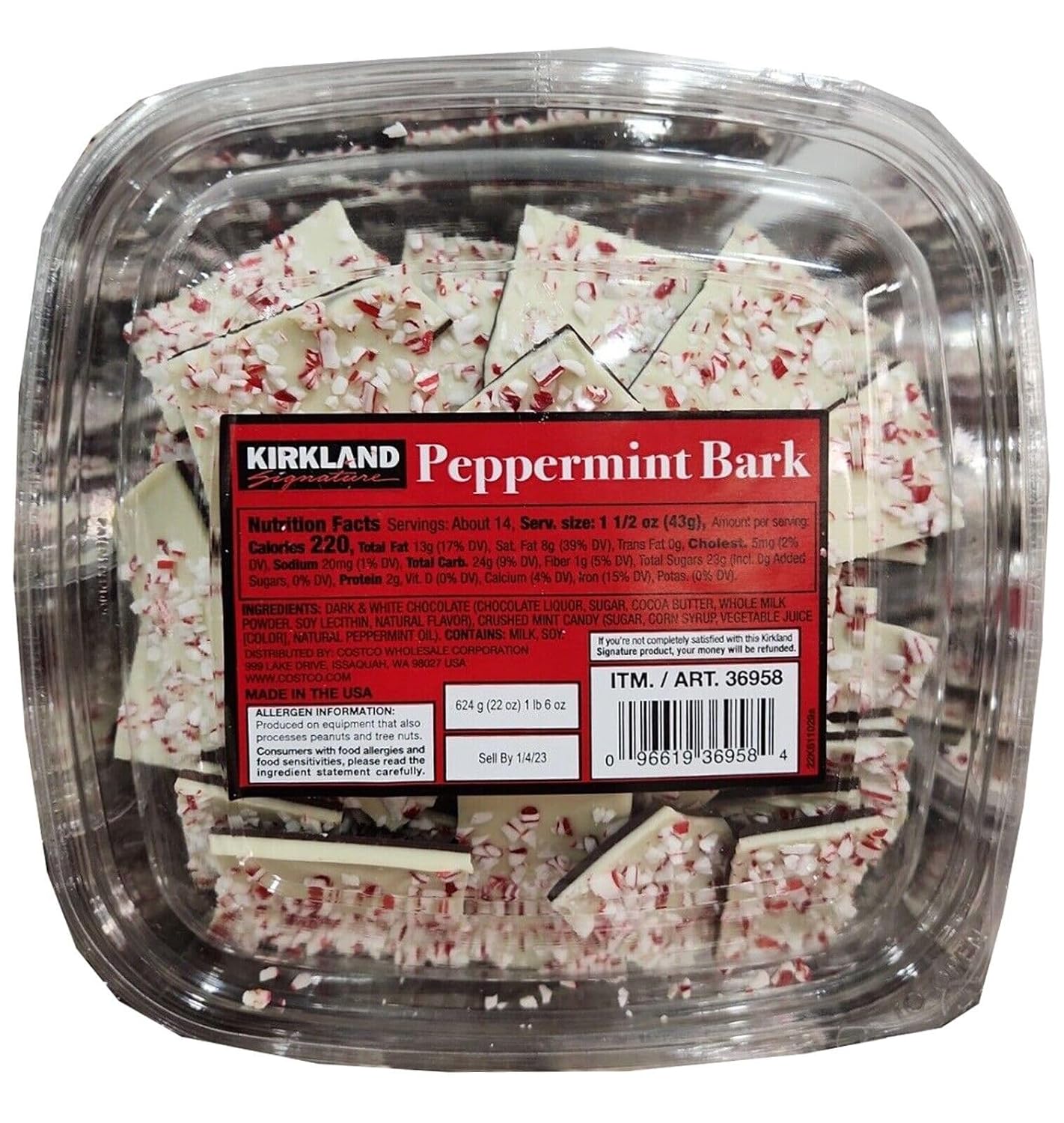 Kirkland Peppermint Almond Bark, Pack of 2, Bundled with