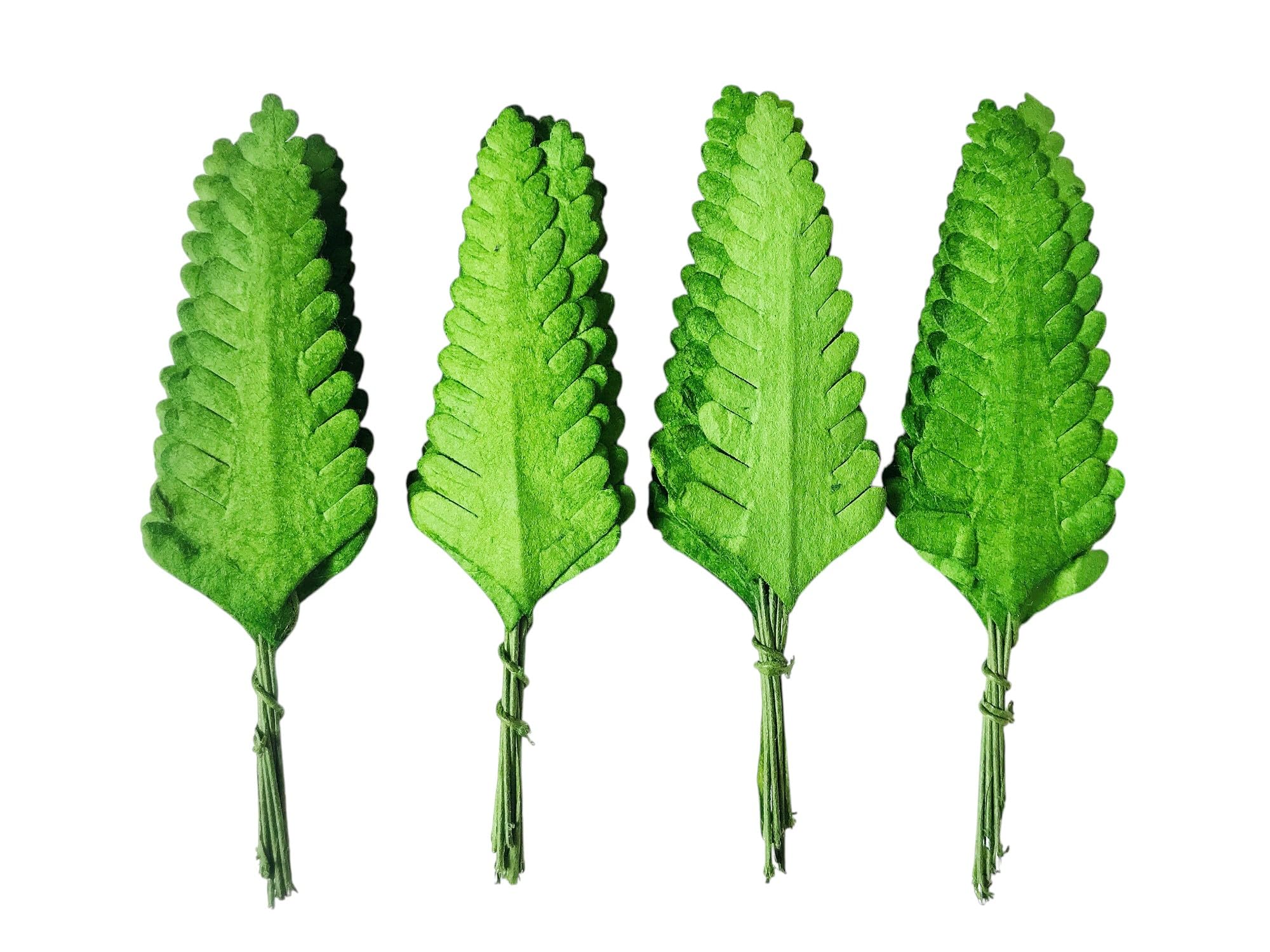 Ploen 25 pcs Green Leaves Ferns Mulberry Paper Leaves with Wire Stems Fern1 Leaf Mulberry Paper Craft Supplies Scrapbooking Embellishments for so Many Card DIY Craft Projects Leaves103