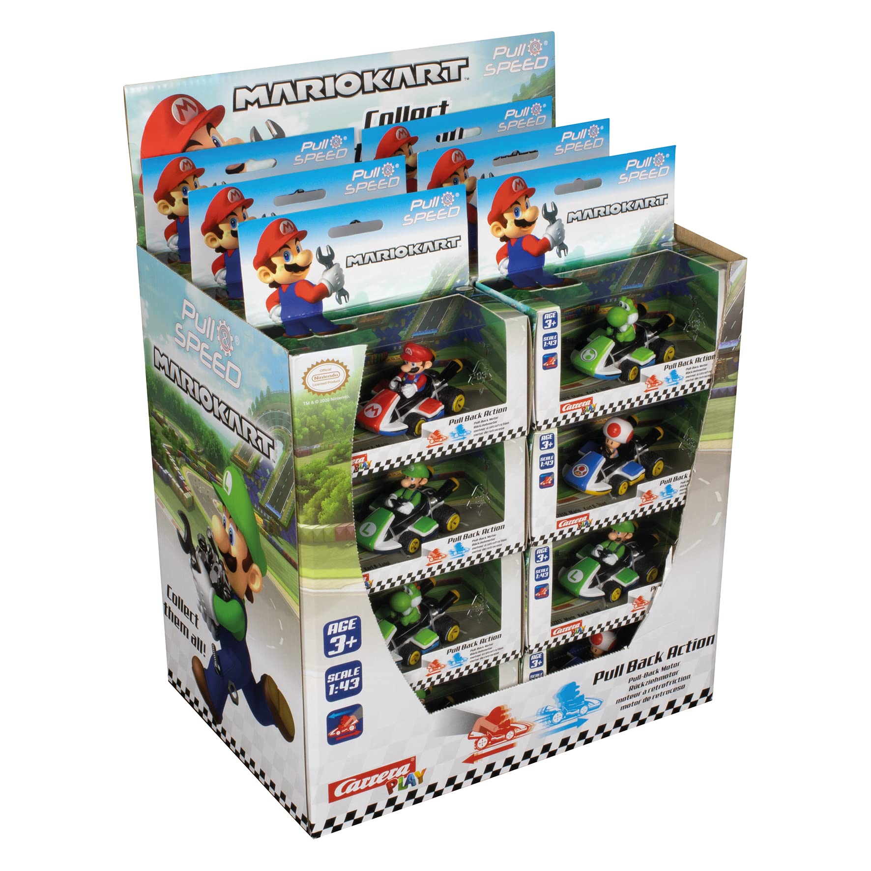 Carrera Pull and Speed Mario Kart 8, 4Styles Assorted