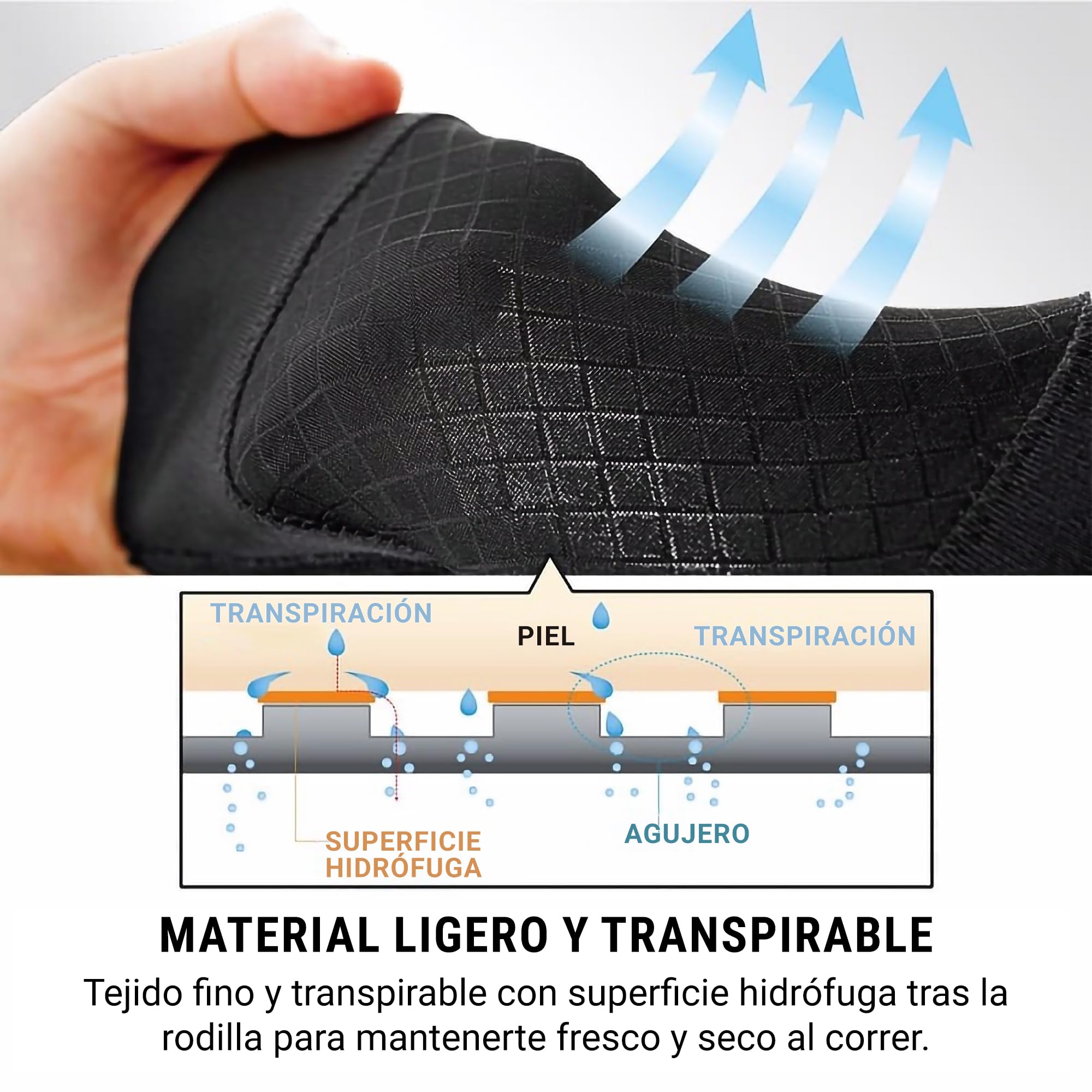 Zamst RK-1 Plus Rodillera Deportiva - Rodillera de Compresión para Hombres y Mujeres con Diseño Espiral Elástico para Dolor de Rodilla y Síndrome de Banda Iliotibial - Izquierda, L