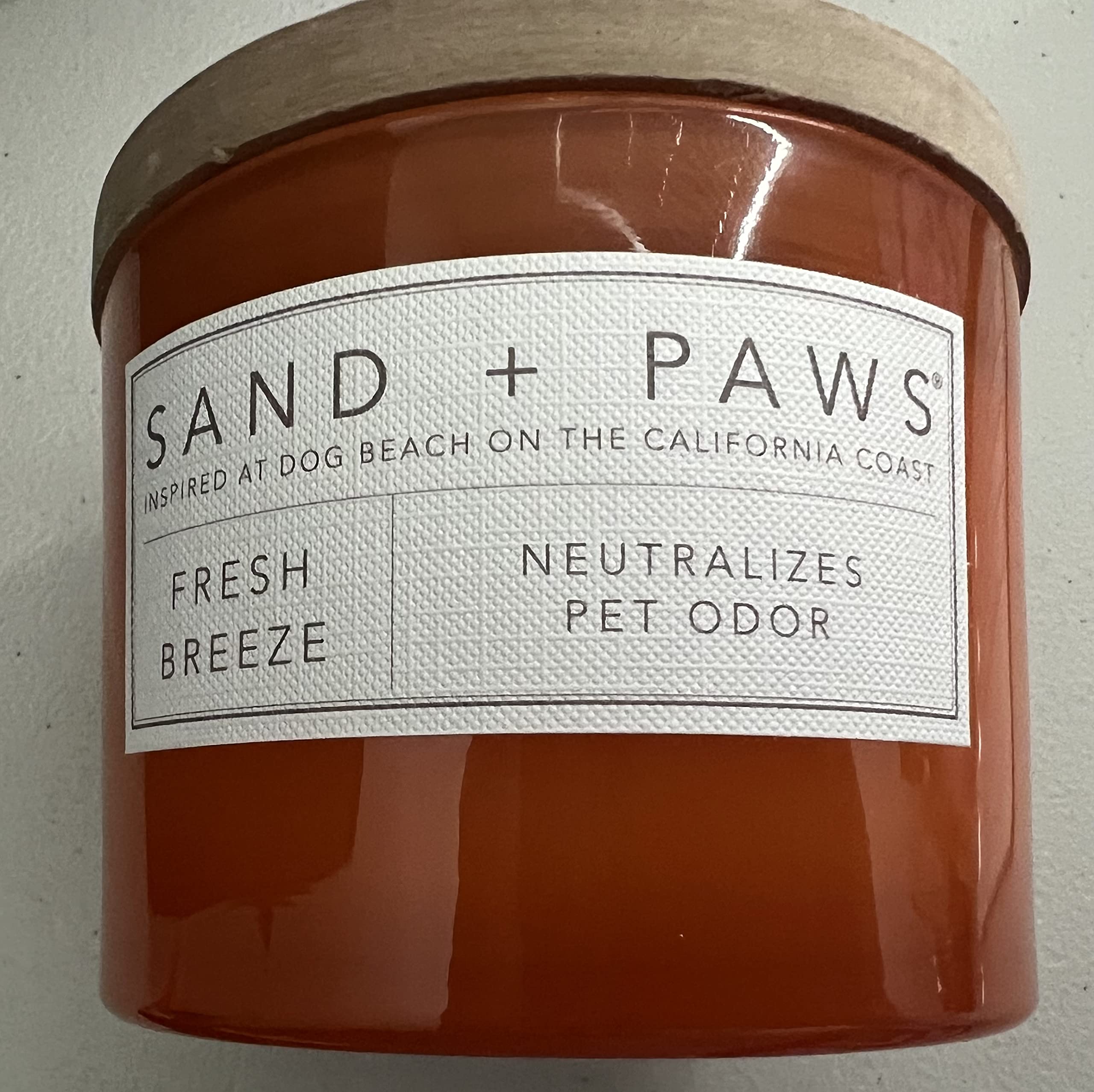 Sand + Paws Fresh Breeze Candle - Neutralizes Pet Odor - 12oz