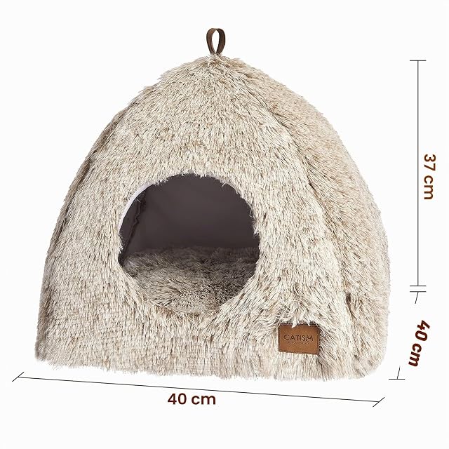 Foto 5 de 7 de Cama para Gatos CATISM, Cama Caliente con Almohadas Blandas extraíbles y Lavables (40 x 40 x 40 cm)