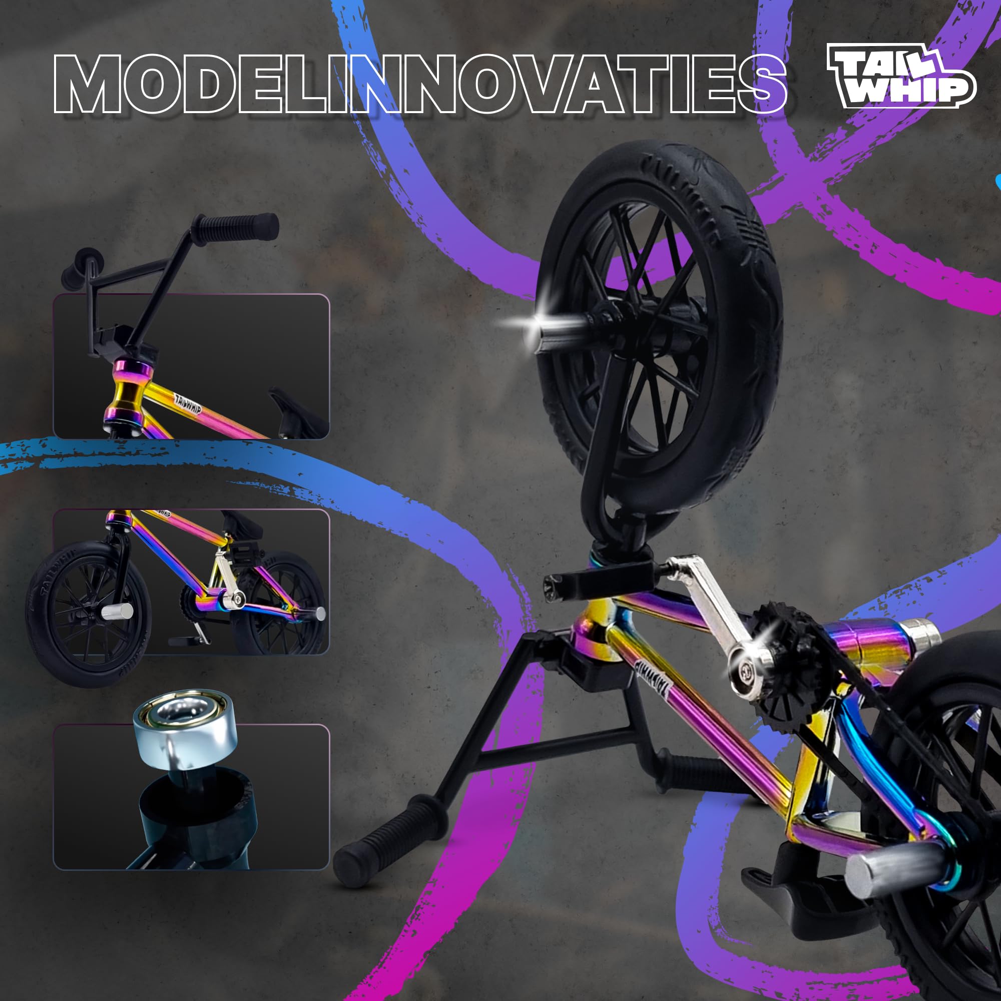 TAILWHIP Vinger BMX, mini-fietsspeelgoed met echte metalen kogellagers