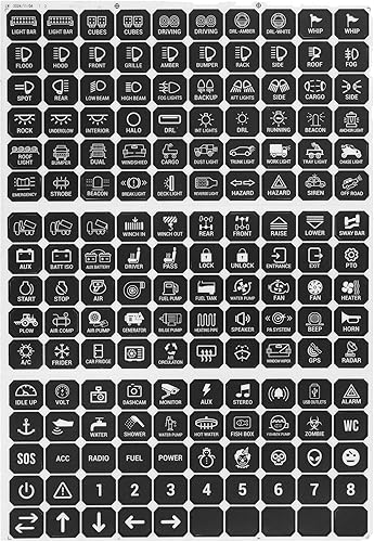 Auxbeam 160 calcomanías para panel de interruptores para panel de interruptor de 68 cuadras, calcomanías para panel de interruptor Auxbeam BA80 GA80