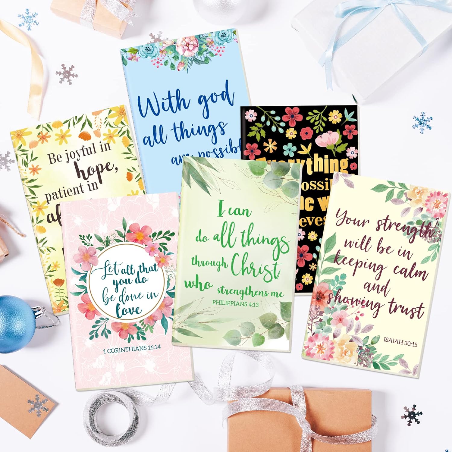 Fancy Land Prayer Journals for Women Christian Journal Notebooks Inspirational Scripture Notepads for Holiday Sunday School Woman Favors 6Pcs - Image 7
