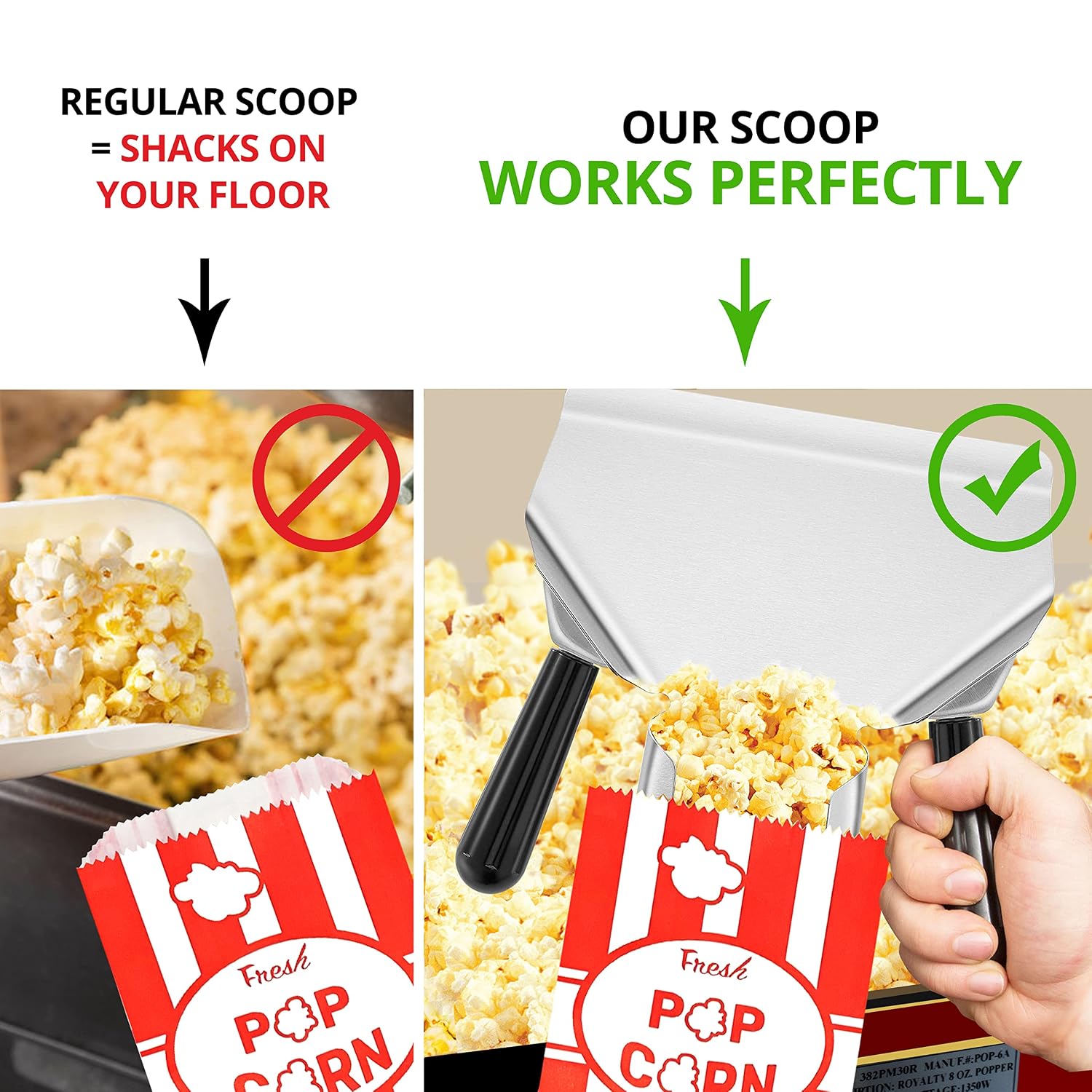 CUSINIUM Double Handle Popcorn Scoop and Dredge Bundle - Metal Popcorn Scooper - French Fry Scoop image 4