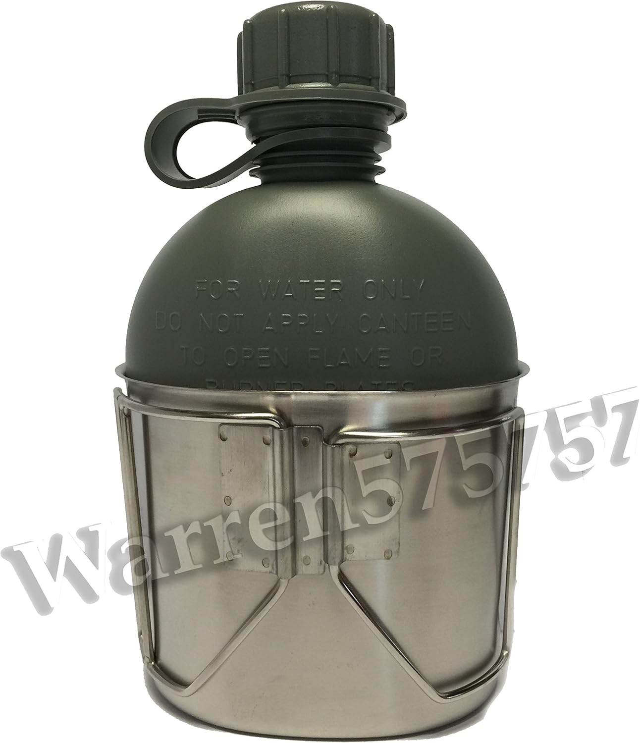 G.I. Type, U.S Made 1 QT Canteen with New Stainless Steel Cup & G.I. Military ACU MOLLE II Pouch KIT.(Foliage)