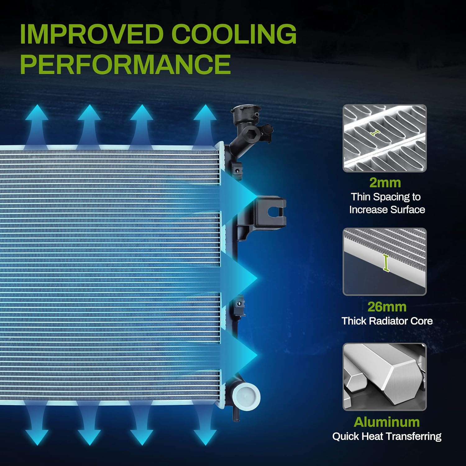 AUTOSAVER88 Radiator Compatible with 2006-2010 Jeep Commander, for 2005-2010 Grand Cherokee 3.0L 3.7L V6 4.7L 6.1L V8 ATRD1061