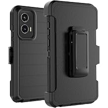 Moto G Stylus 5G 2024 Case, for Motorola G Stylus 2024 5G Belt Clip Holster Phone Case [Built-in Screen Protector] Kickstand Protective Rugged Heavy Duty Shockproof Dustproof Cover-Black/Black