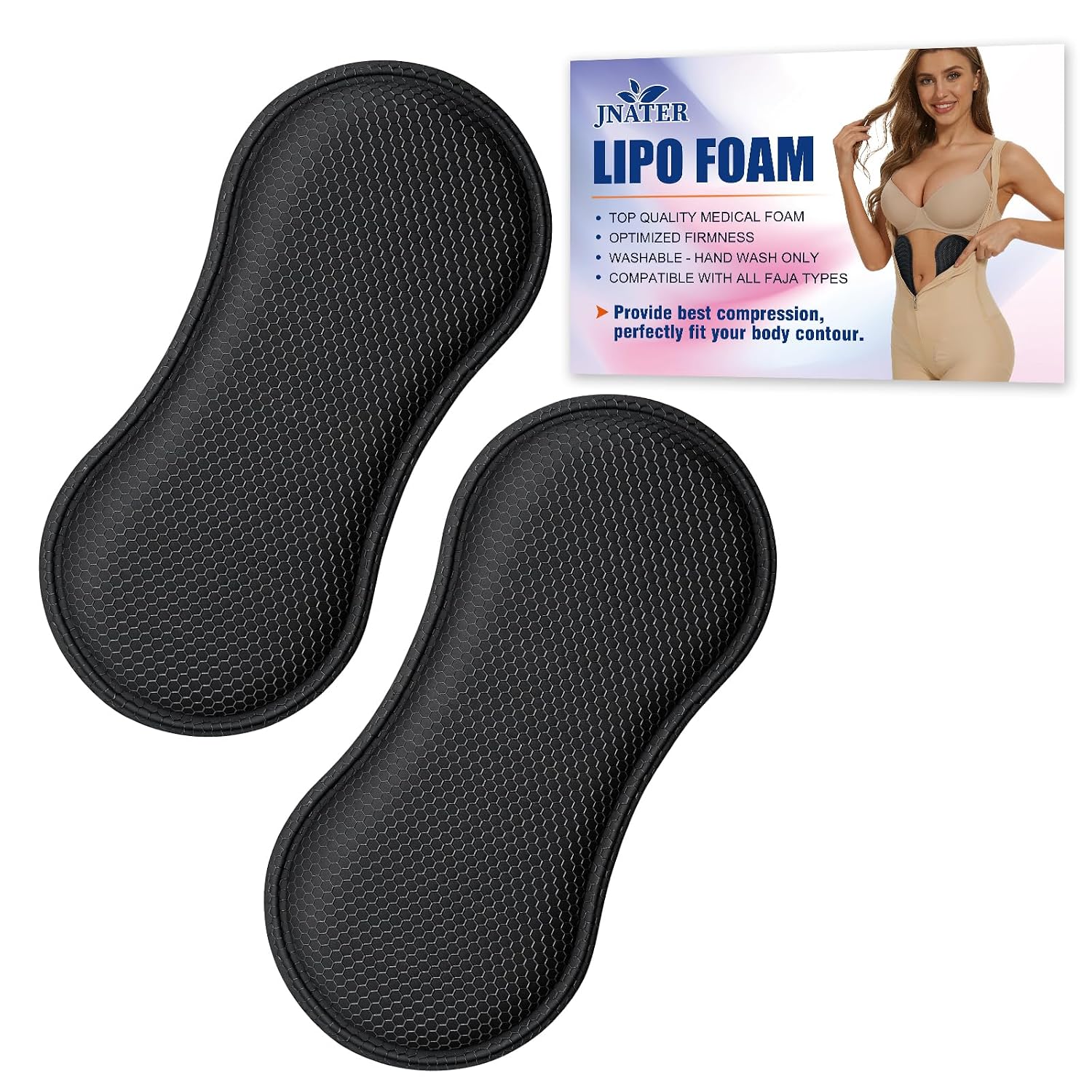 Lipo Foam Side Pads - 2 Pack Non-Slip Lipo Board for Waist Side Compression Support, Lipo Foam Lateral Protectors for Post Surgery Recovery