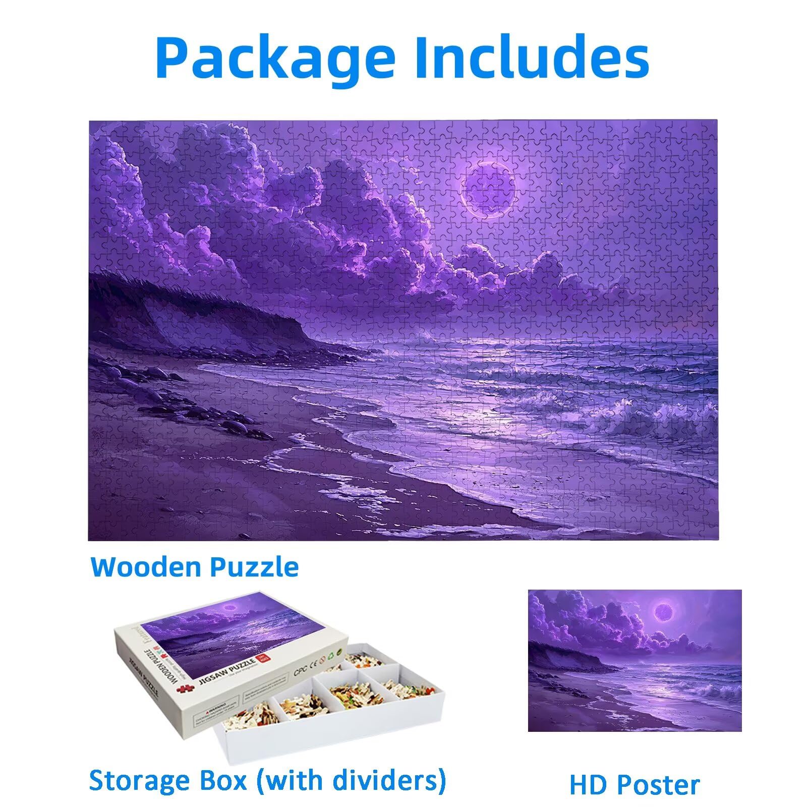 Puzzle Plage 3000 Pièces Adultes, Puzzle 3000 Pièces pour Adultes et Enfants à Partir de 14 Ans, Paysage Puzzles Bois de Qualité Supérieure avec Une Boîte d'emballage Exquise, Cadeau Femme, -2263