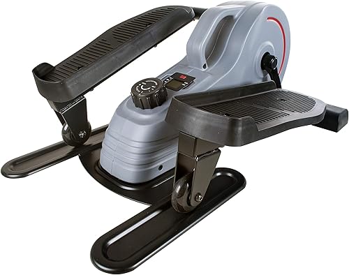 Vista 4 de Sunny Health & Fitness Mini máquina elíptica 2 en 1, ejercicio portátil para debajo del escritorio, para entrenamiento en casa de personas mayores