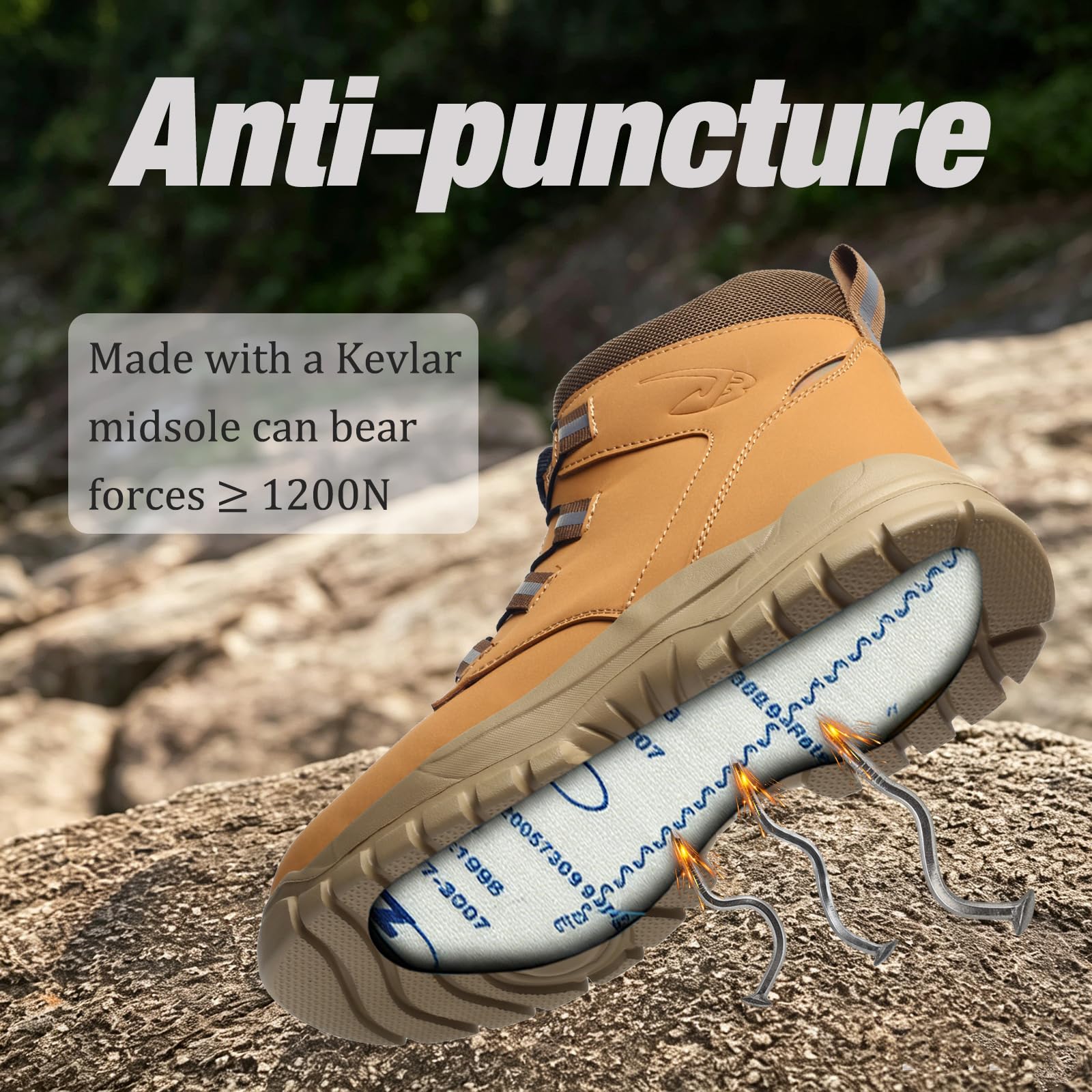 Zapatos de Seguridad para Hombre Trabajo Mujer Impermeable Ligeros Antideslizante con Punta de Acero 37-48