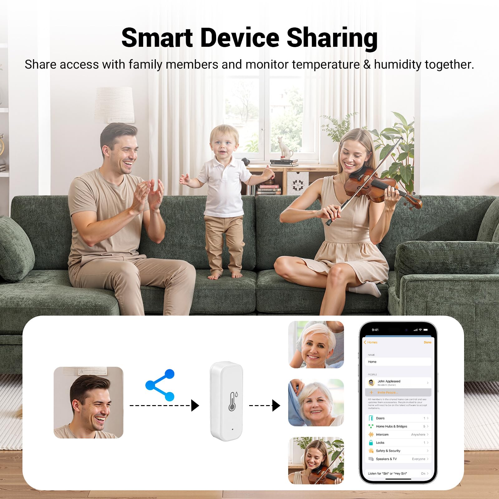 4 termómetros higrómetros wifi, medidor de humedad WiFi con aplicación Tuya/Smart Life, mini termómetro interior para habitación de invernadero, sensor inteligente higrómetro con registro de datos