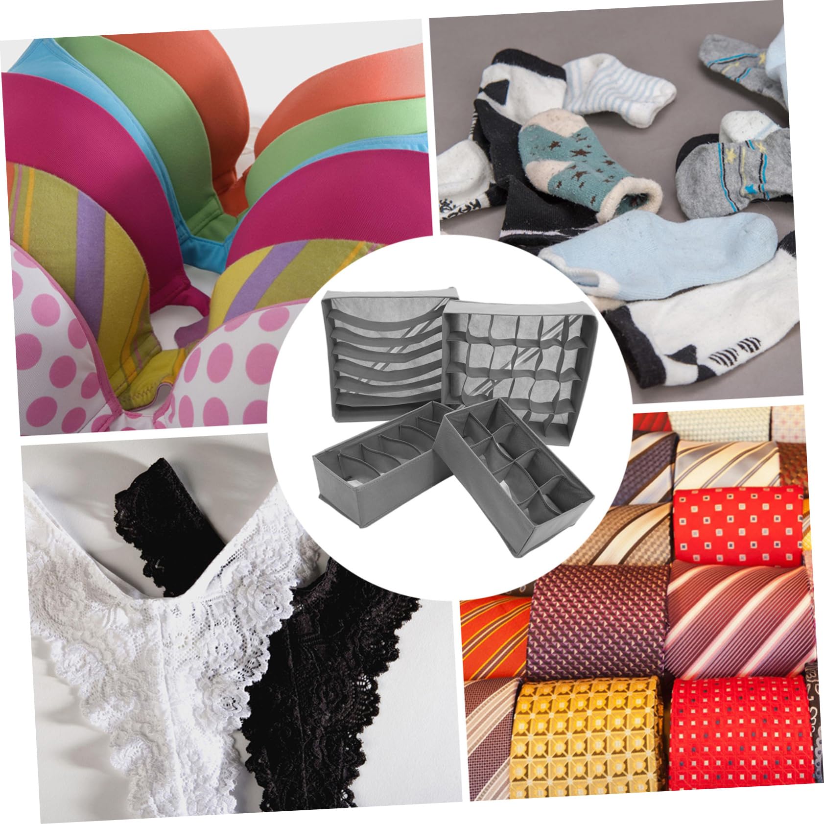 4pezzi Scatola Portaoggetti per Biancheria Intima Scatole per Mutande Calzini Reggiseni Custodie Portaoggetti per Organizer per Biancheria Intima