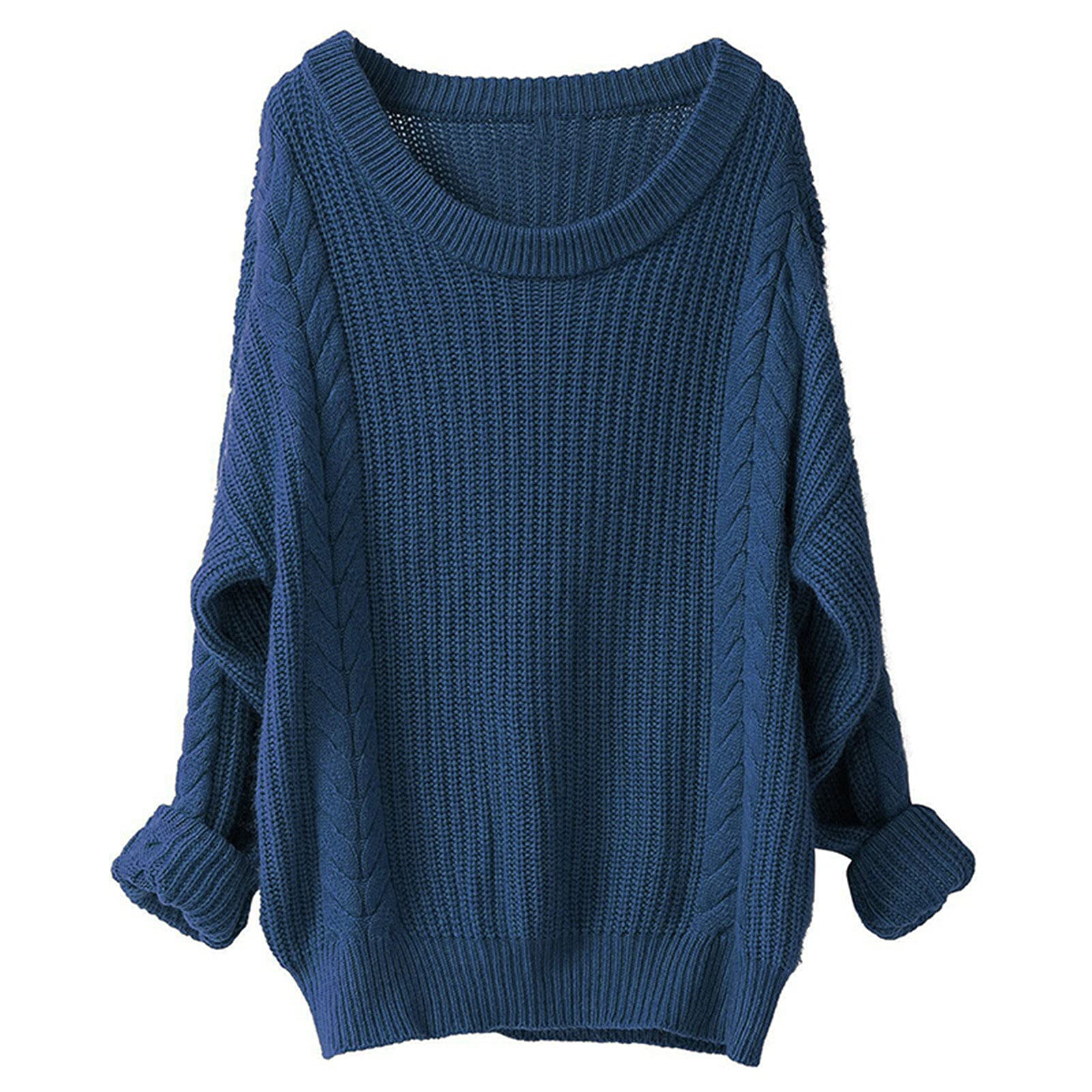 Suéter de gran tamaño de las mujeres de cachemira de lana de otoño invierno suéter largo suelto suave suéter de punto jersey femenino suéter vestido, naranja, M