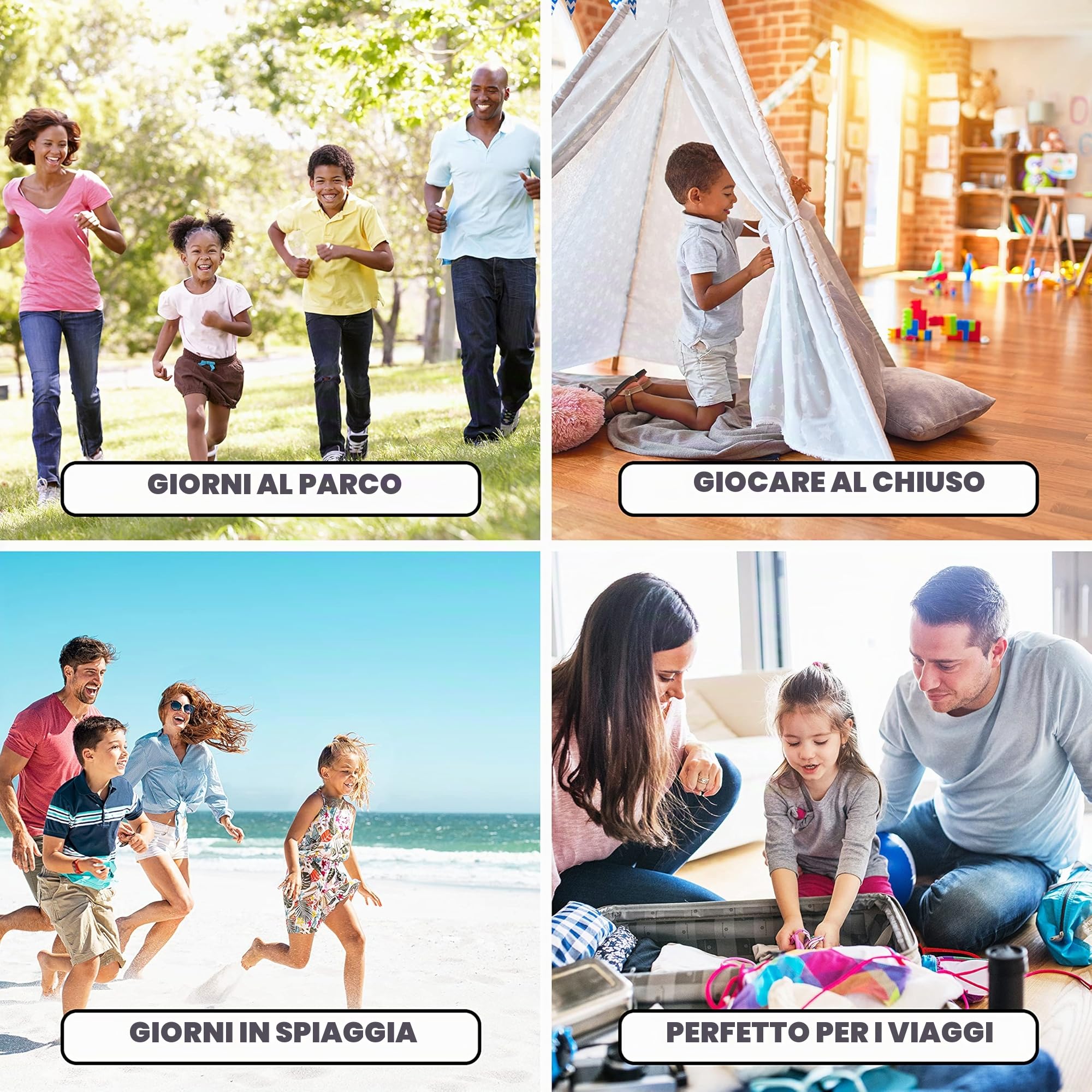 KreativeKraft Giochi da Esterno per Bambini Giardino Giochi per Feste Bambini Adulti Gioco Cucchiaio e Uovo Corsa Sacchi Lancio Degli Anelli (4 in 1 Set)