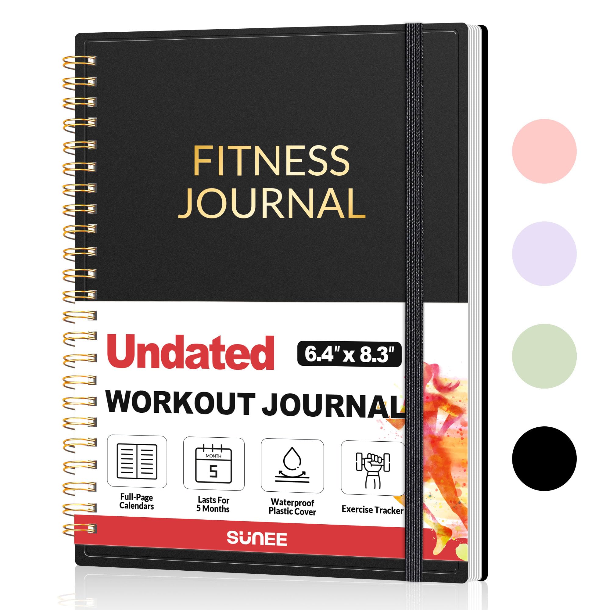 Fitness Journal Workout Planner for Women & Men, A5 (6.4