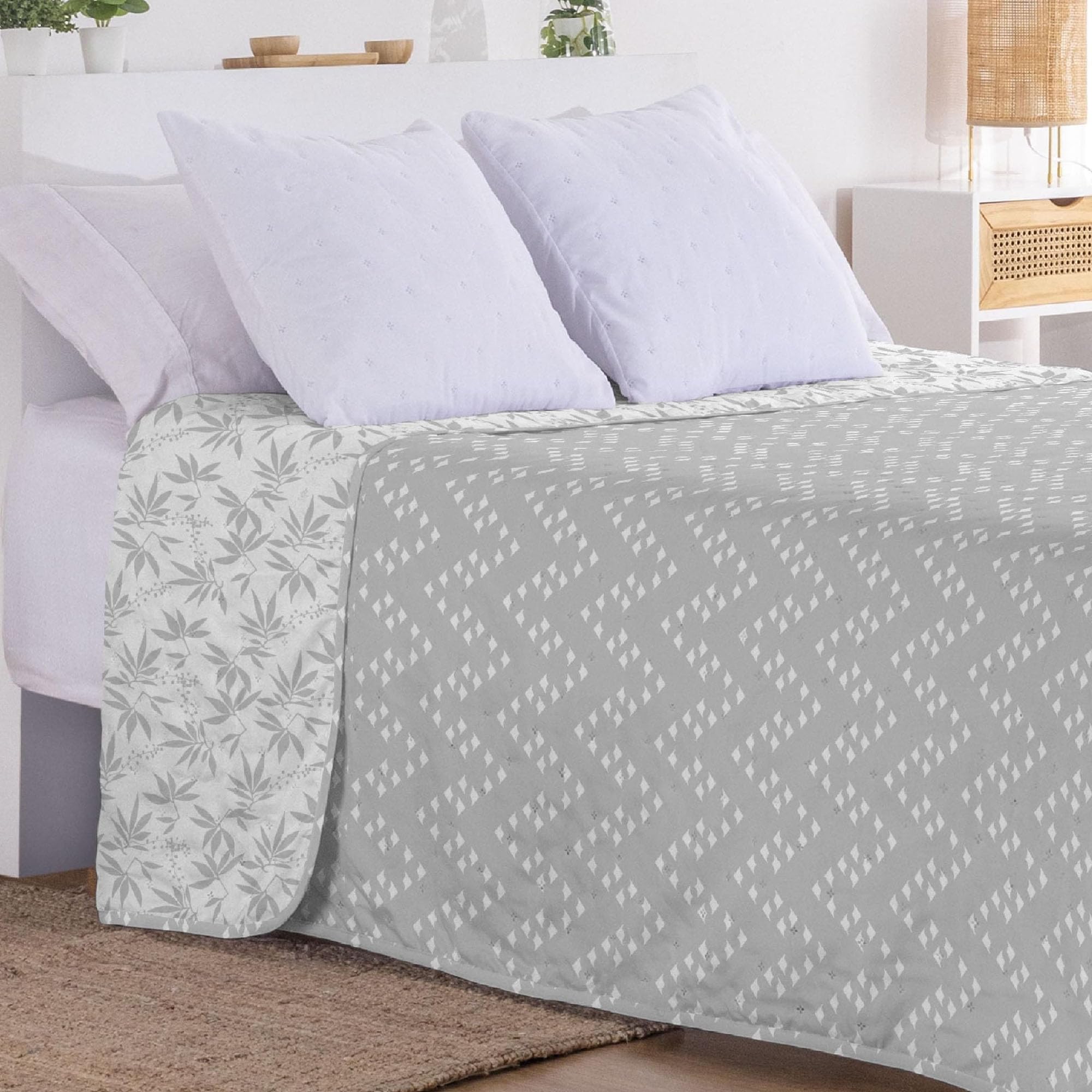 Donegal Collections Colcha Bouti Cama 135 - Colcha Cama 135/140 Estampada Reversible Min - Colchas Verano - Primavera Acolchado Fino, Modernas - Cubre Cama Multiusos - Microfibra Extrasuave