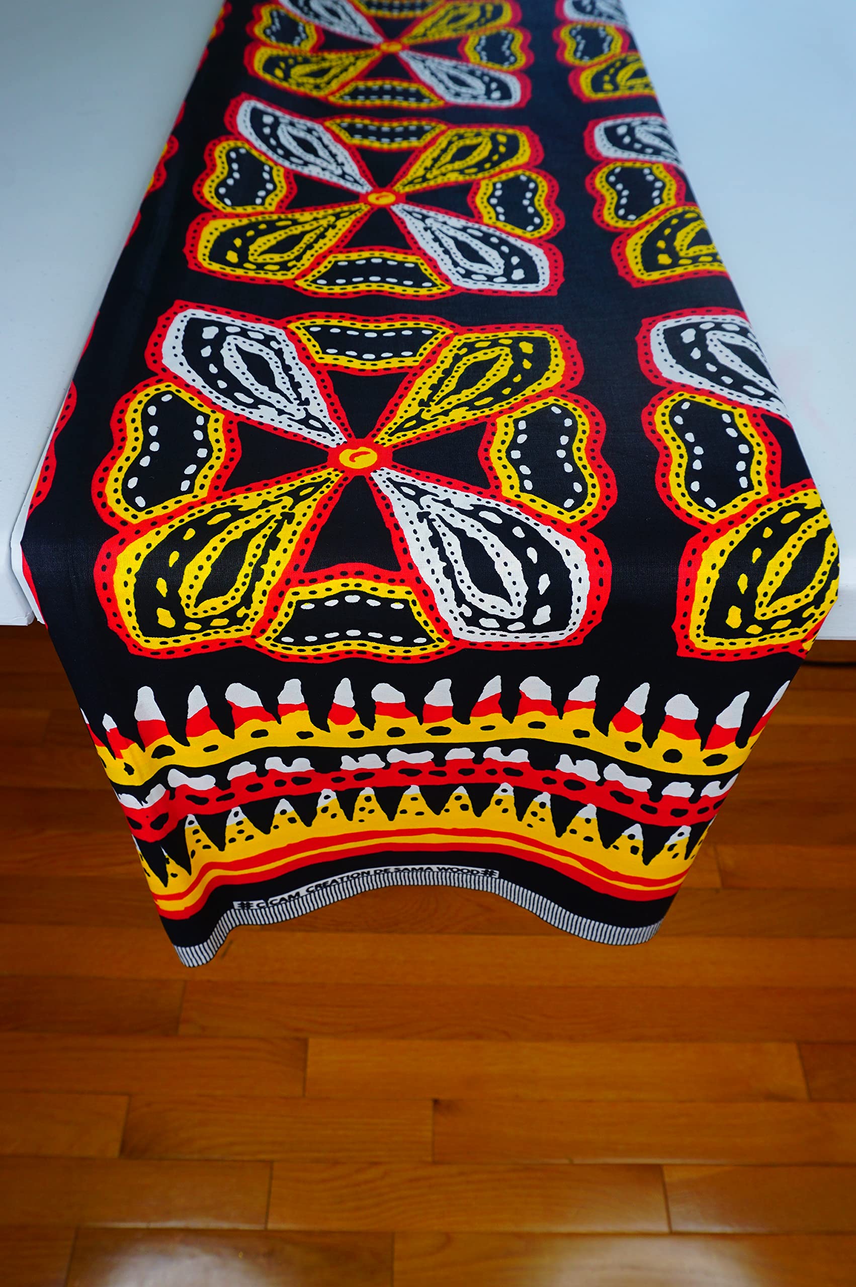 GenericAtoghu Toghu Fabric African Print Cotton Ankara Ndop Bamileke Bamenda Traditional Cameroon Clothes Making Wedding Party Decor Boho Home Upholstery Quilting Crafting DIY Sewing Dressmaking,6 Yards