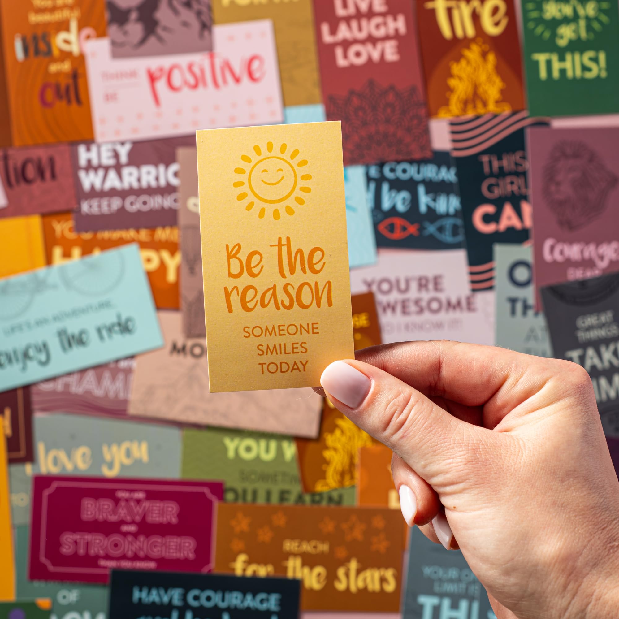 DIVERSEBEE 60 Pack Assorted Motivational Cards - Inspirational and Kindness Mini Note Cards, Gratitude Encouragement Card Set with 60 Unique Motivational Quotes Business Card Size (Assorted)